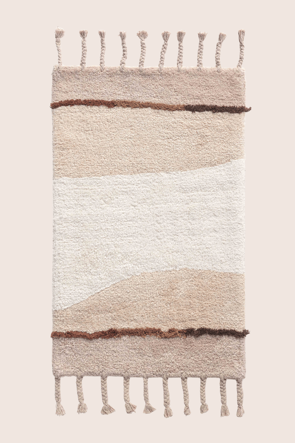 İrya-Marble Tekli Banyo Paspası %100 Pamuk 50x80 Kahverengi-Banyo Paspası-5-Milagron.com