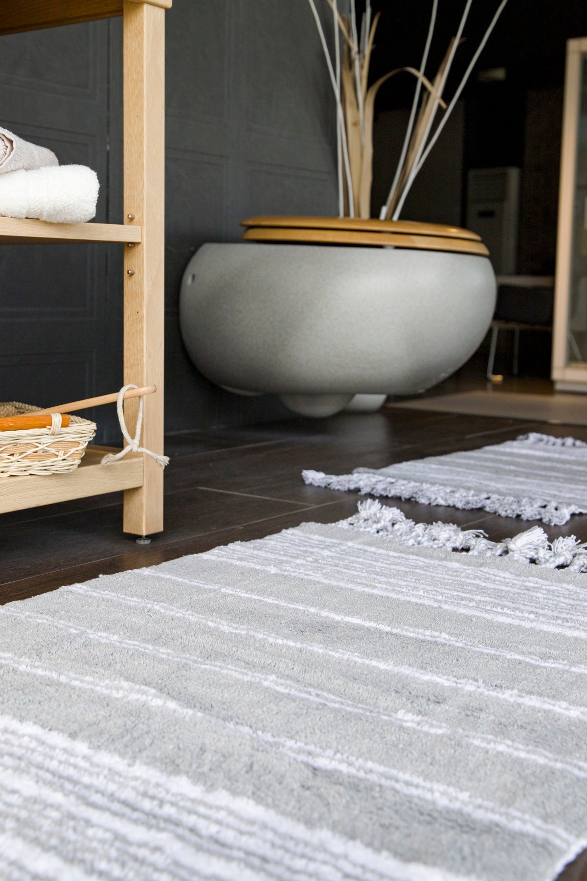 Irya-Martil 2’li Takım Banyo Paspası %100 Pamuk 40x60 + 60x90 Gri-Paspas-7-Milagron.com