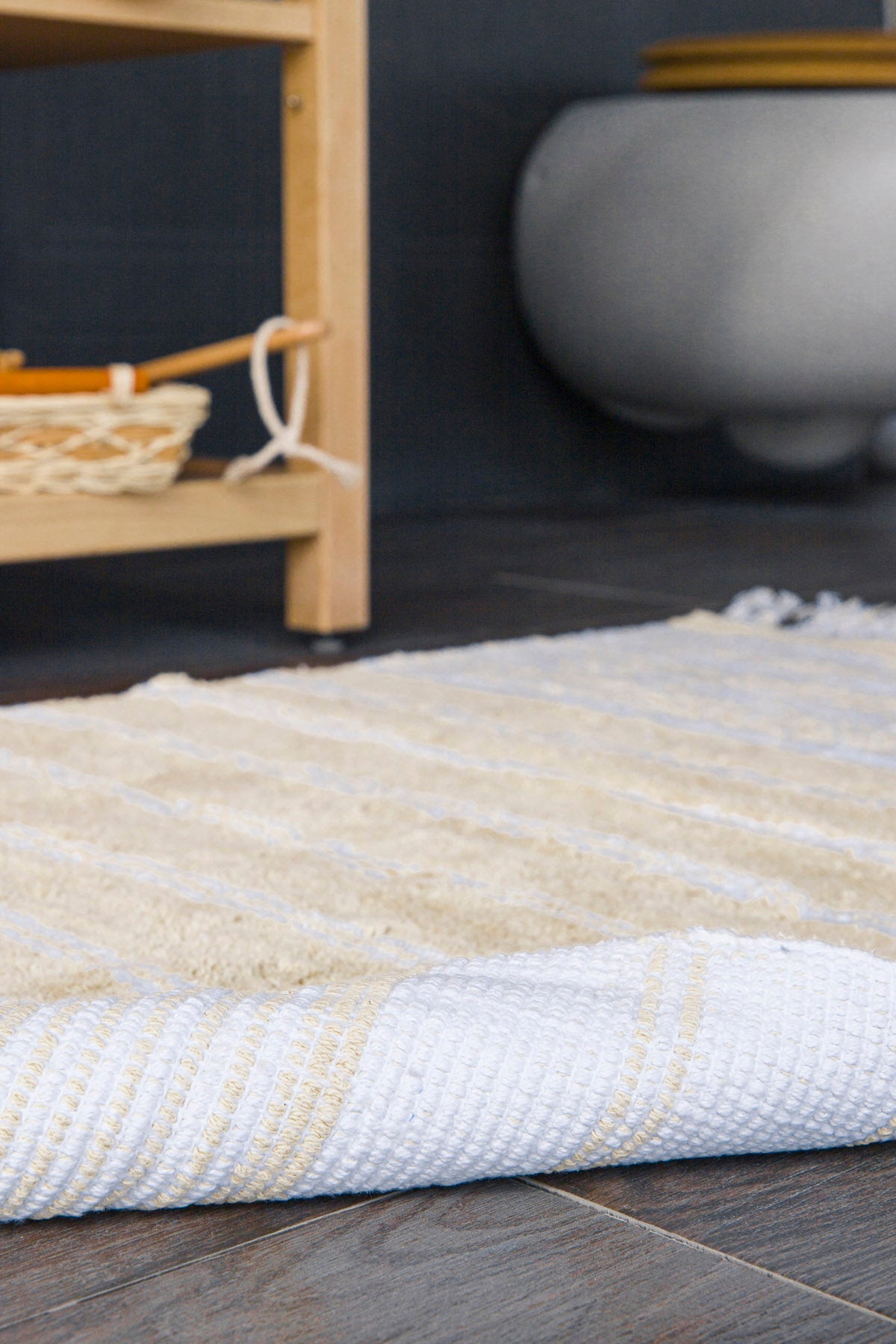 Irya-Martil Tekli Banyo Paspası %100 Pamuk 70x110 Bej-Paspas-8-Milagron.com