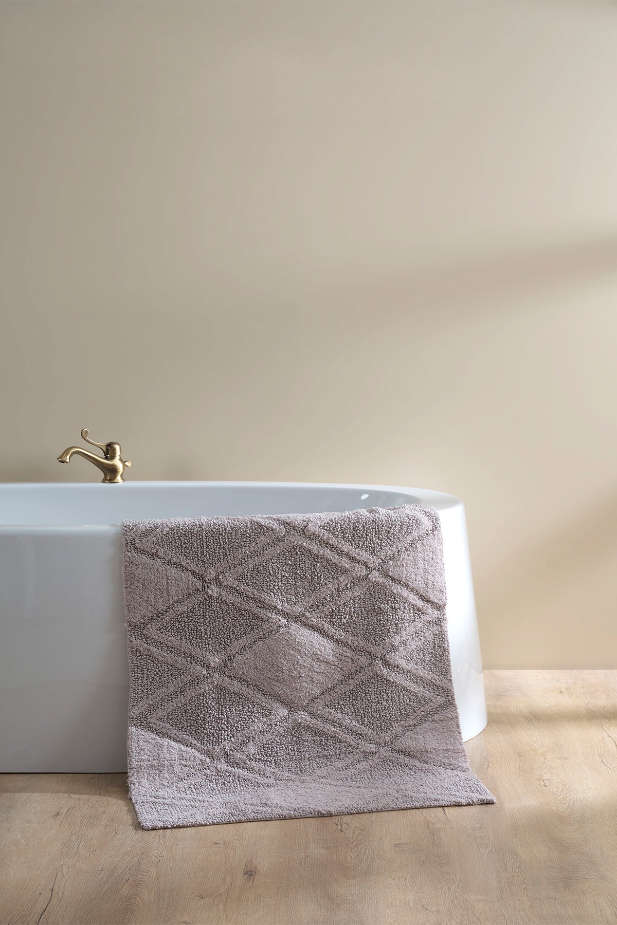 Irya-Maxi Tekli Banyo Paspası %100 Pamuk 70x110 Gri-Paspas-1-Milagron.com