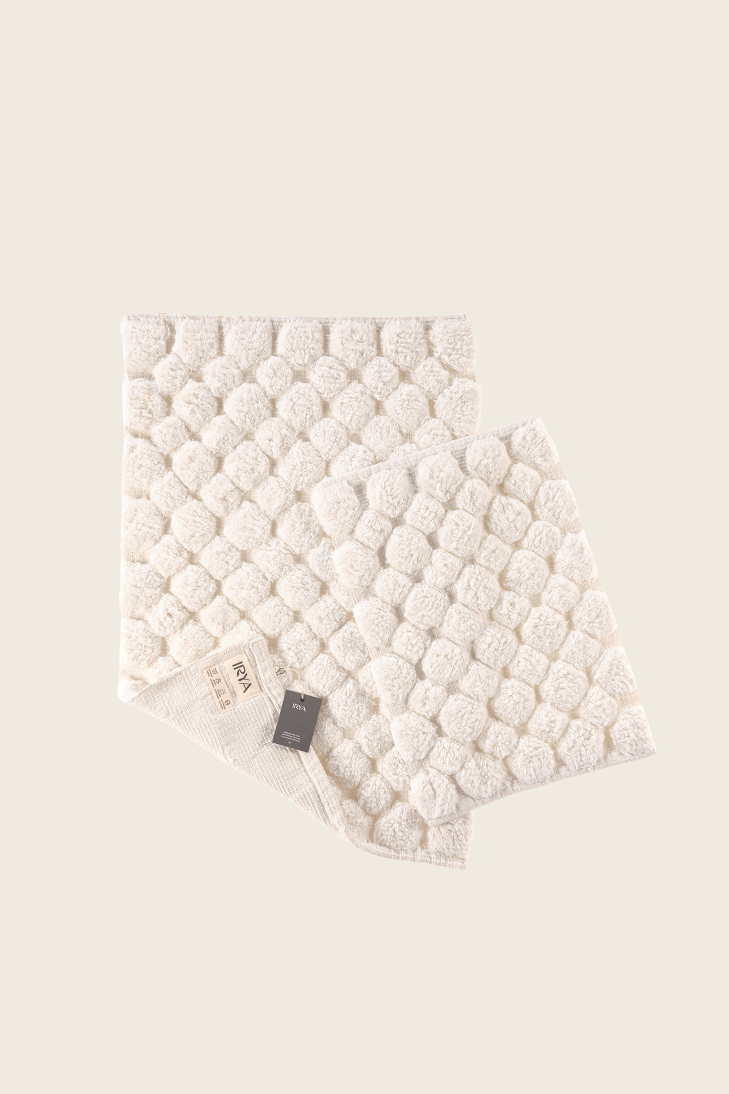 Irya-Mellow 2’li Takım Banyo Paspası %100 Pamuk 40x60 + 60x90 Ekru-Paspas-3-Milagron.com