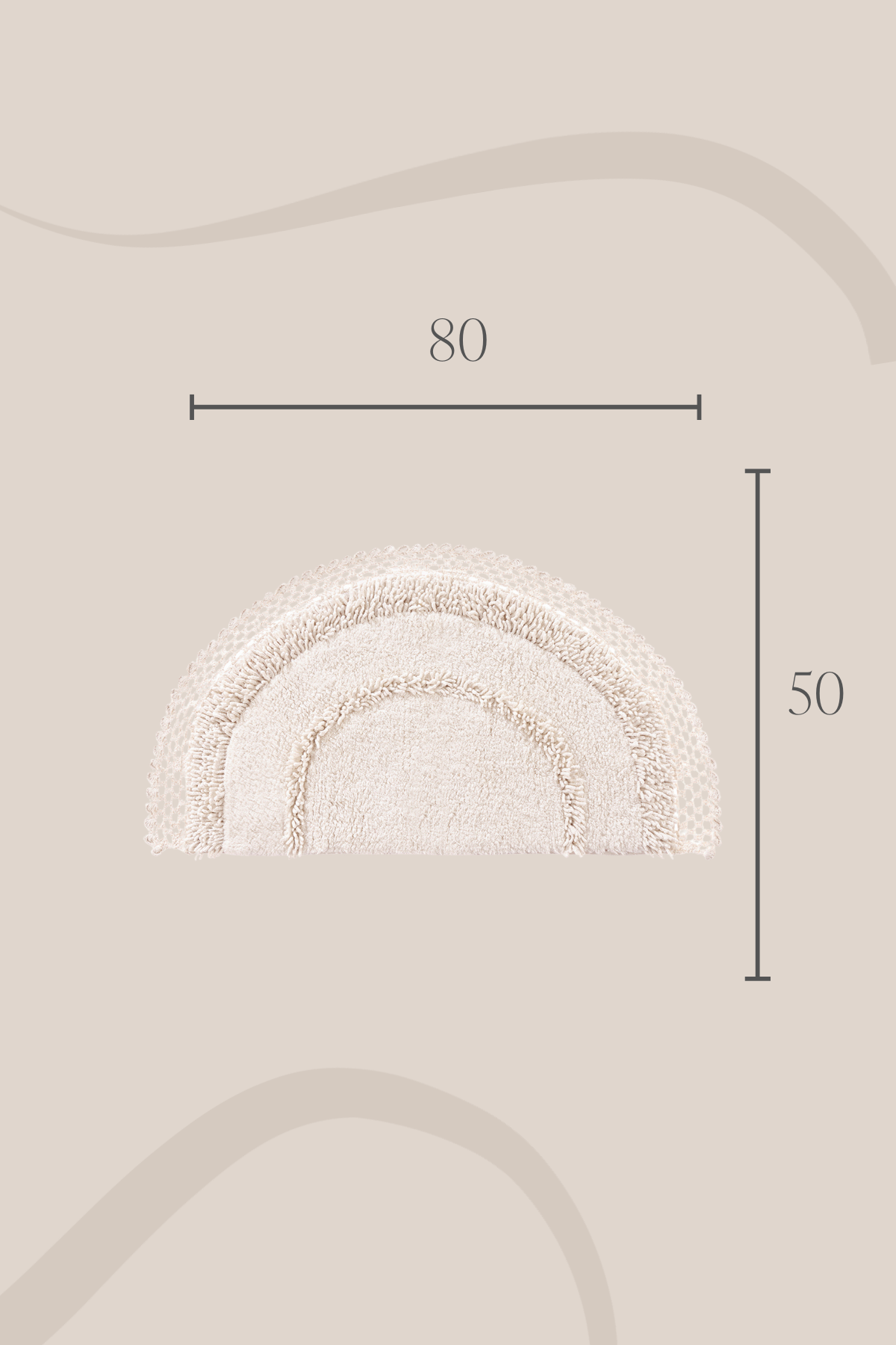 Irya-Moon Tekli Banyo Paspası %100 Pamuk 50x80 Ekru-Paspas-3-Milagron.com