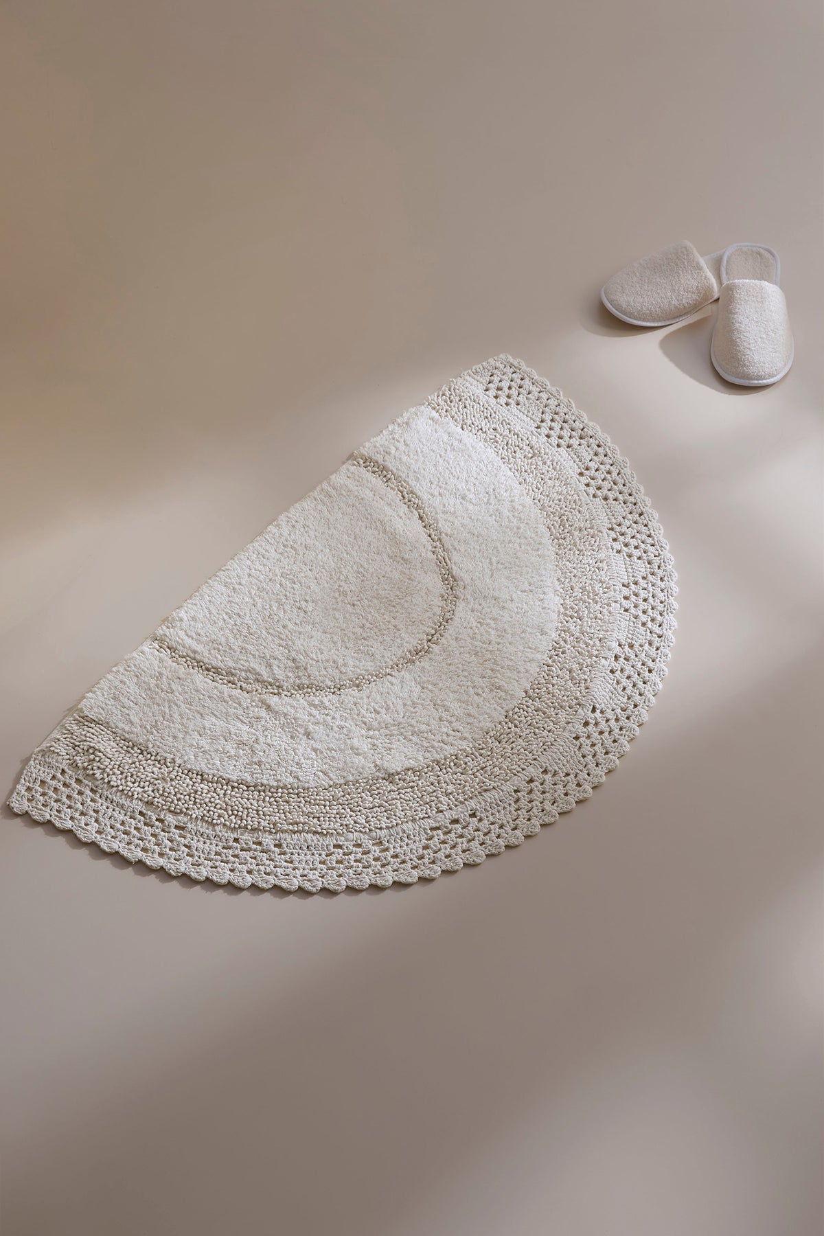 Irya-Moon Tekli Banyo Paspası %100 Pamuk 50x80 Ekru-Paspas-4-Milagron.com