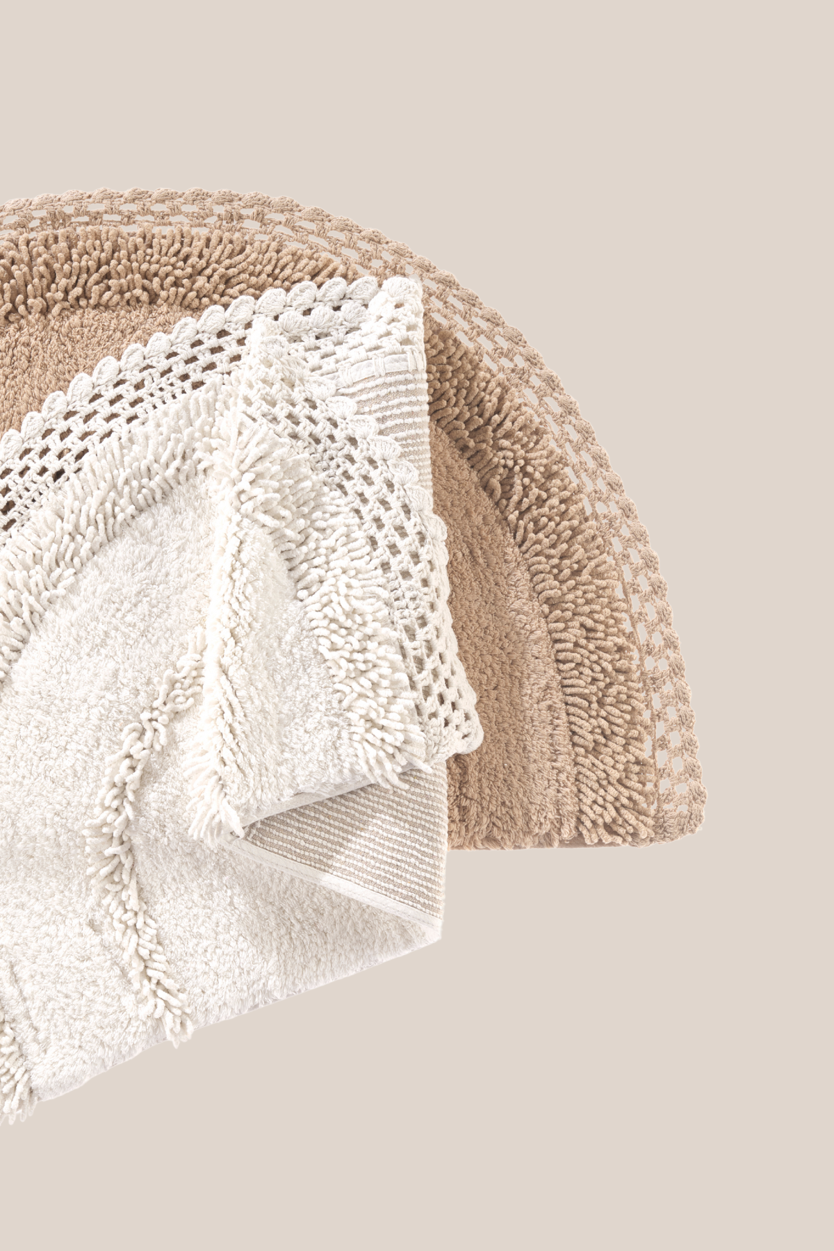 Irya-Moon Tekli Banyo Paspası %100 Pamuk 50x80 Ekru-Paspas-5-Milagron.com