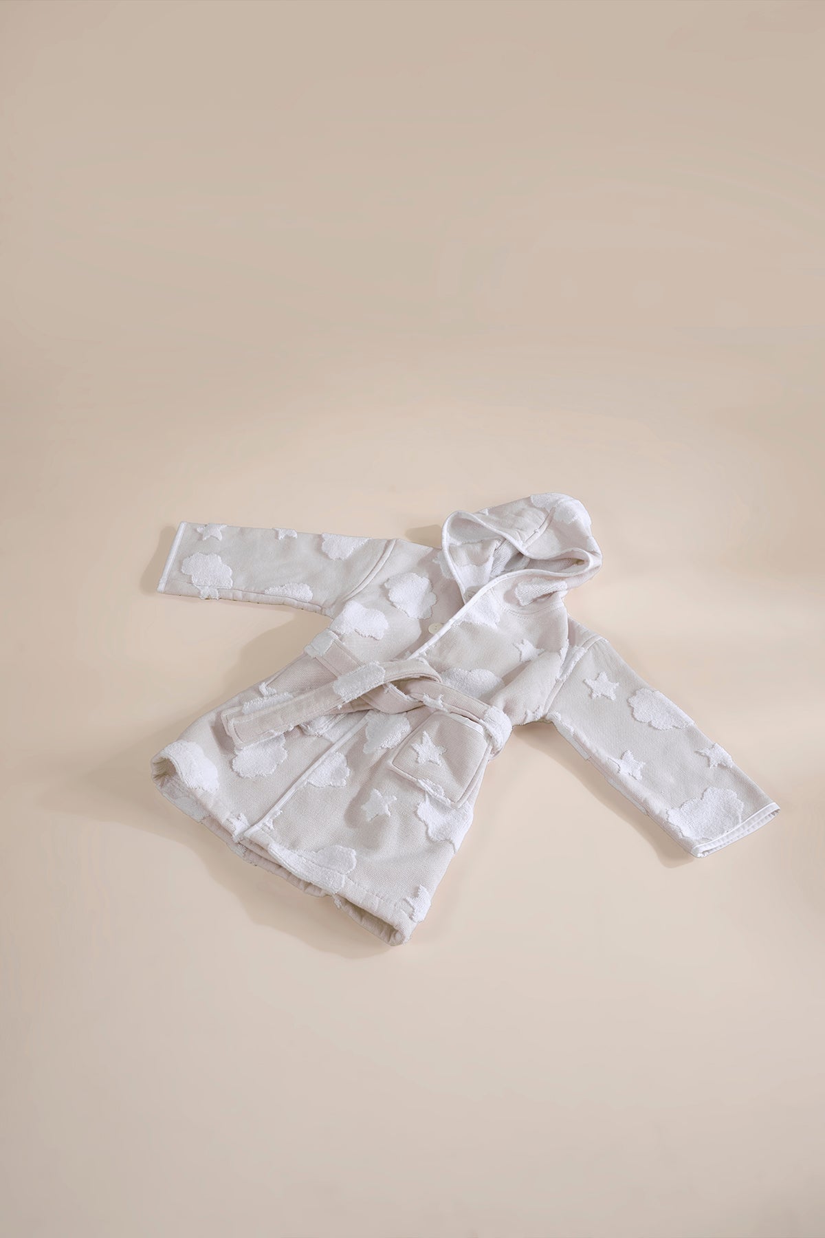 Irya-My Cloudy Sky Çocuk Bornoz Bej-Bornoz-4-Milagron.com