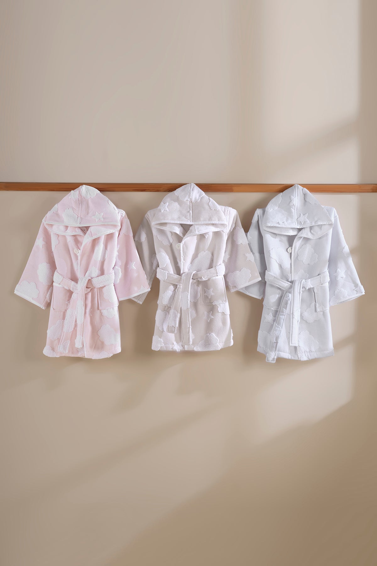 Irya-My Cloudy Sky Çocuk Bornoz Bej-Bornoz-7-Milagron.com