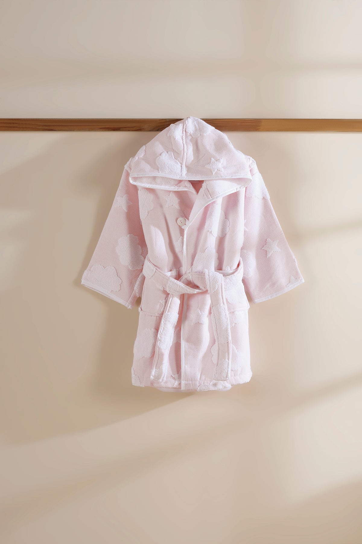 Irya-My Cloudy Sky Çocuk Bornoz Pembe-Bornoz-1-Milagron.com