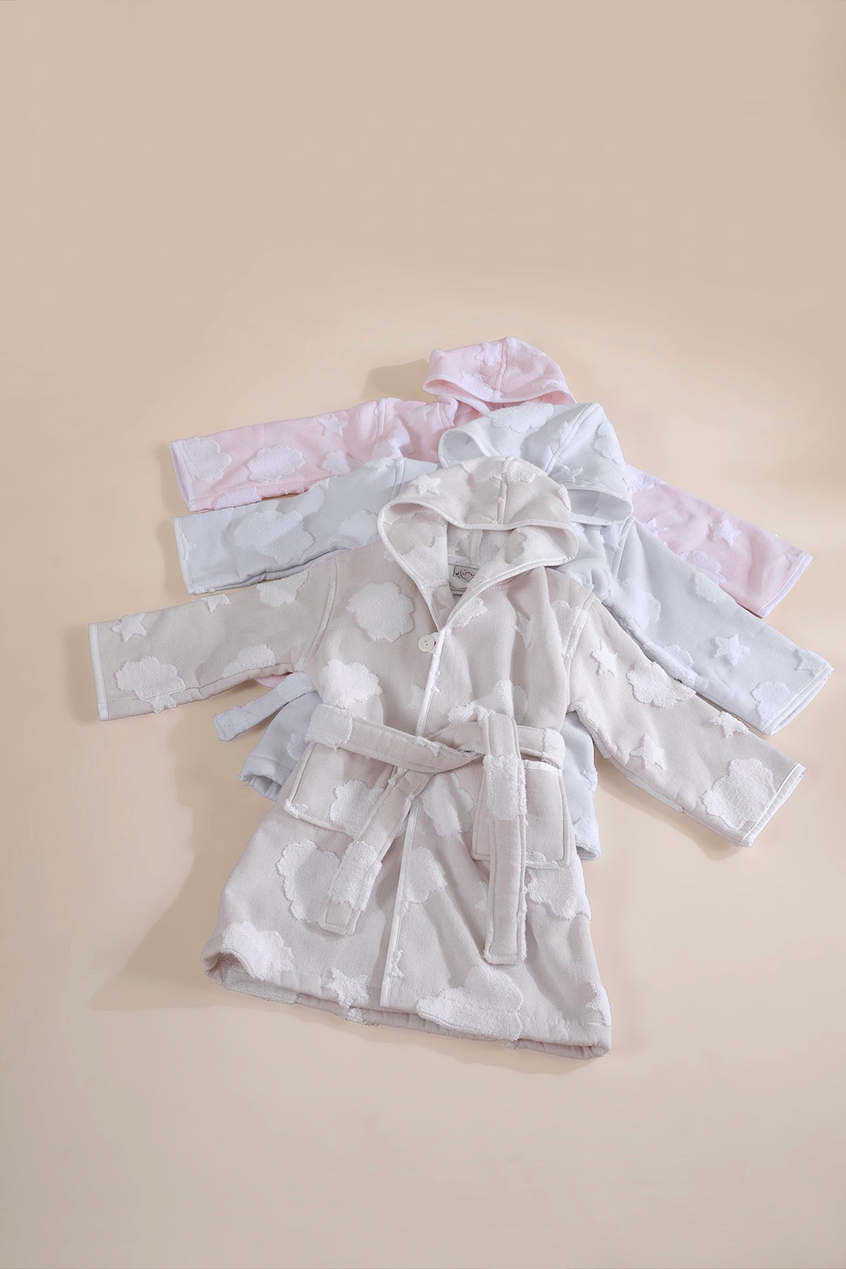 Irya-My Cloudy Sky Çocuk Bornoz Pembe-Bornoz-6-Milagron.com