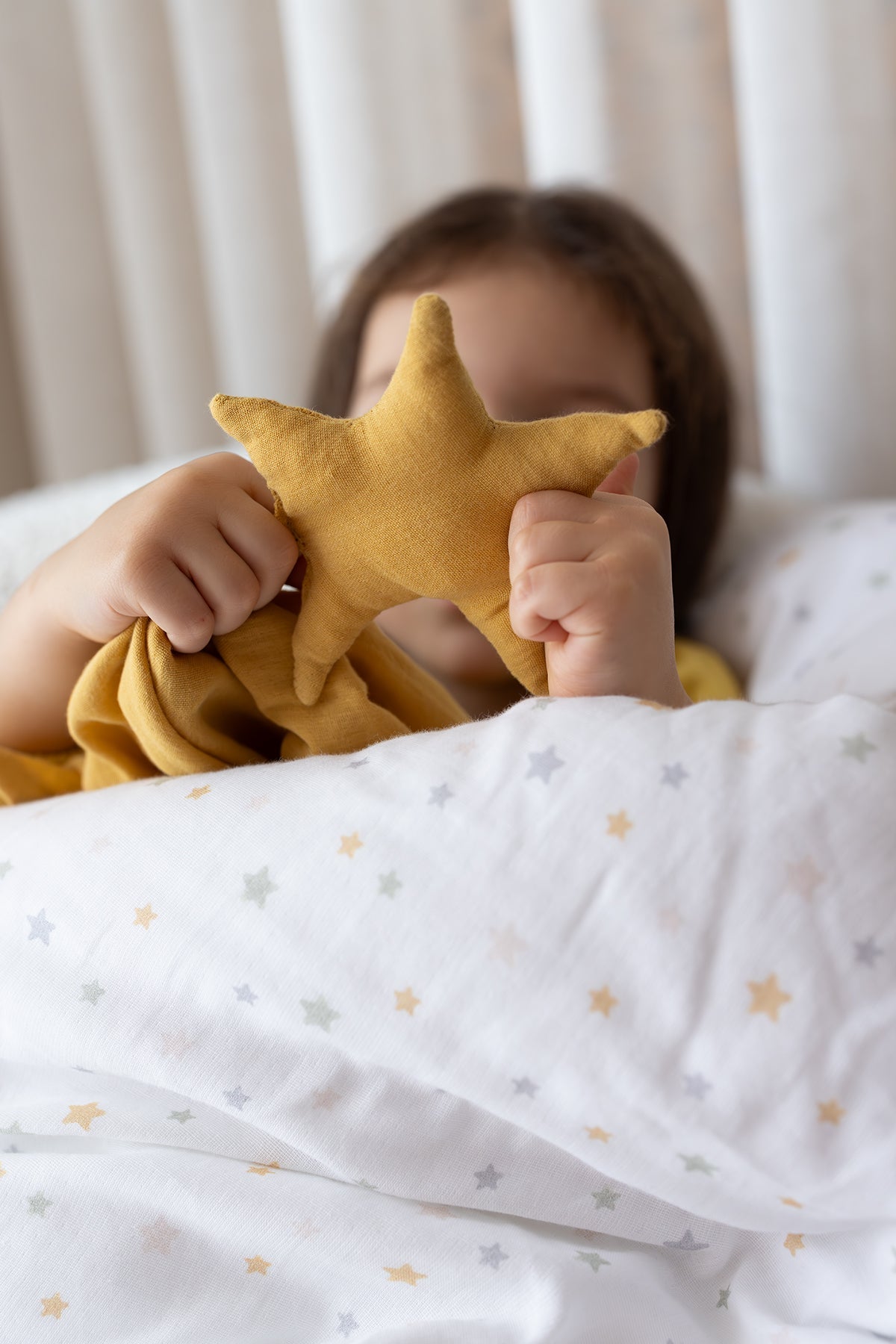 Irya-My Star Organik Pamuk 2 Katlı Müslin Uyku Arkadaşı Hardal-Uyku Arkadaşı-3-Milagron.com