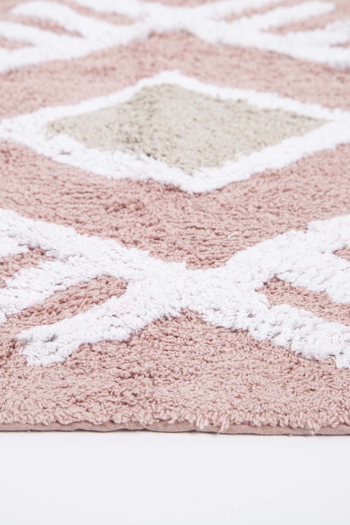 Irya-Nell Tekli Banyo Paspası %100 Pamuk 60x90 Pembe-Paspas-4-Milagron.com