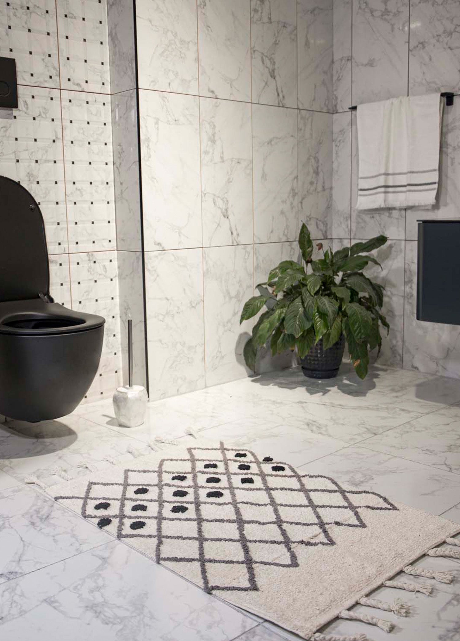 Irya-Neveda Tekli Banyo Paspası %100 Pamuk 60x90 Gri-Paspas-3-Milagron.com