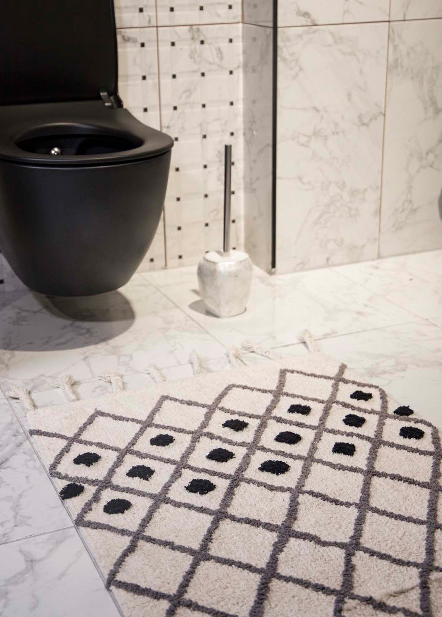 Irya-Neveda Tekli Banyo Paspası %100 Pamuk 60x90 Gri-Paspas-6-Milagron.com