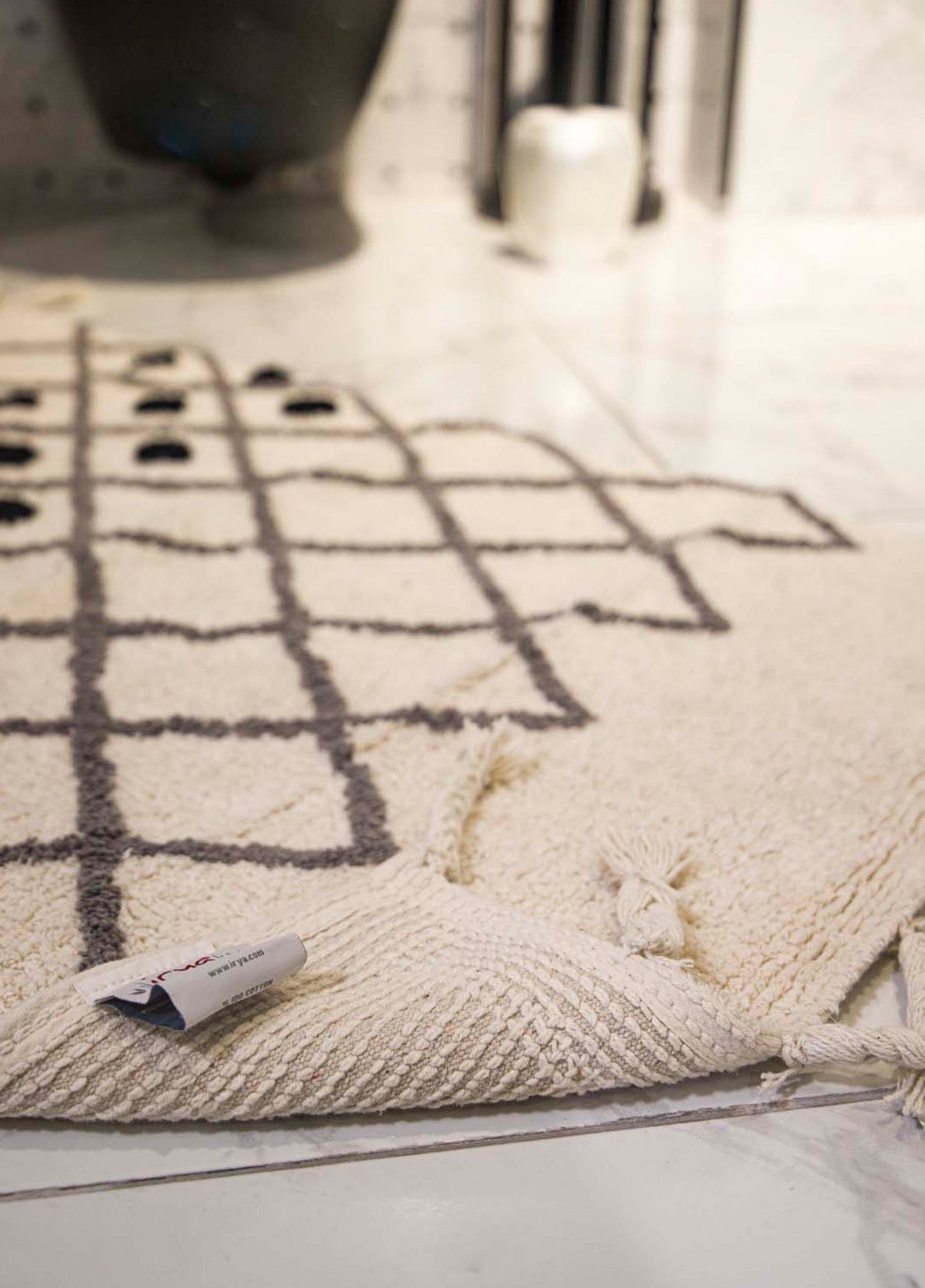 Irya-Neveda Tekli Banyo Paspası %100 Pamuk 60x90 Gri-Paspas-7-Milagron.com