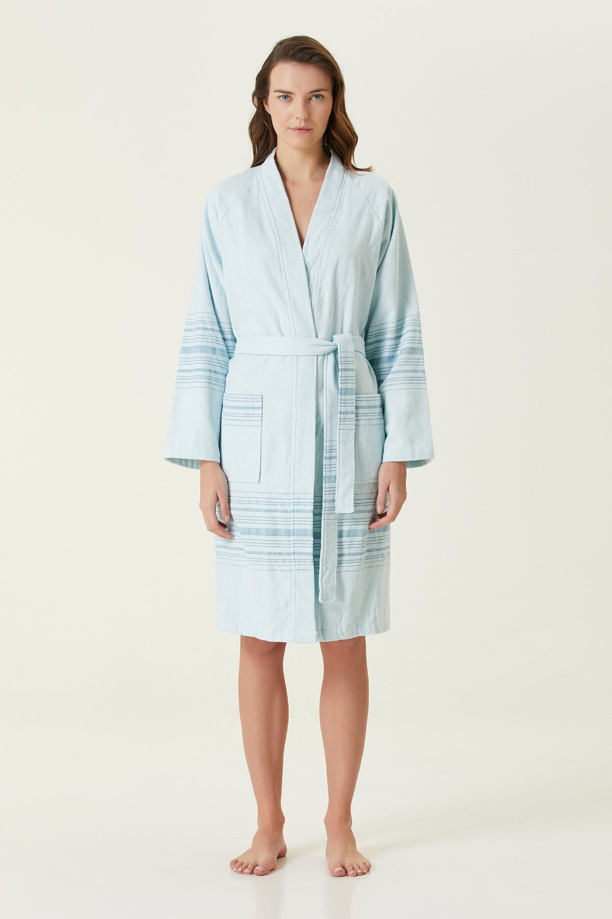 Irya-New Derin Spa Kadın Bornoz Mavi-Bornoz-1-Milagron.com