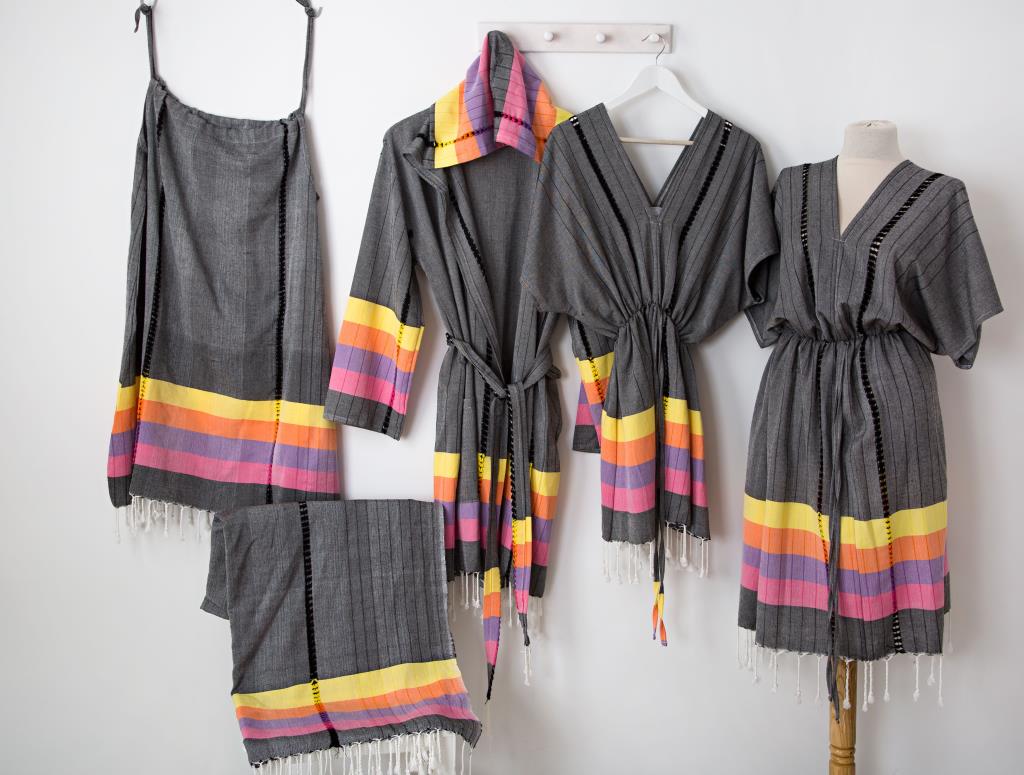 Irya-New Meltem Peştamal Siyah 90x170-Havlu & Peştamal-2-Milagron.com