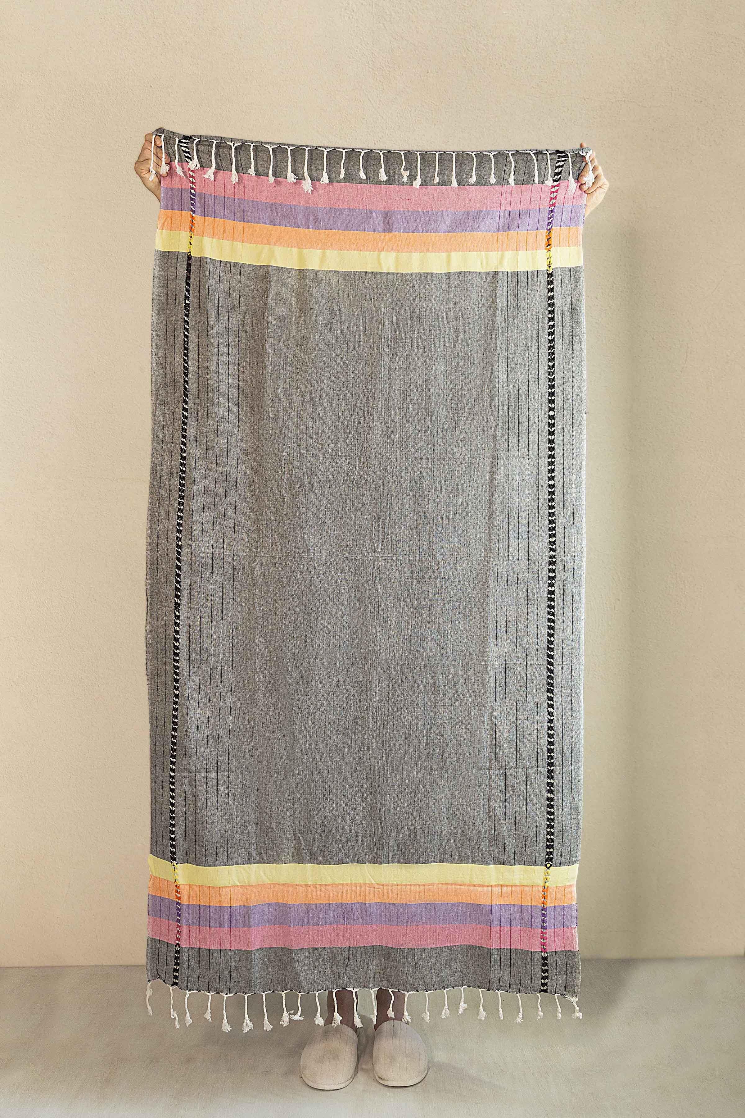 Irya-New Meltem Peştamal Siyah 90x170-Havlu & Peştamal-4-Milagron.com