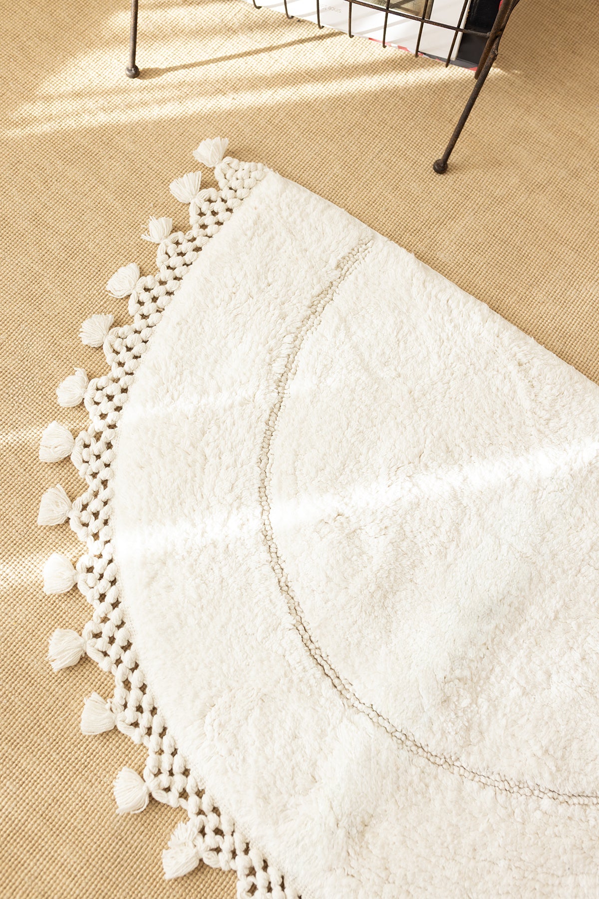 Irya-Nora Tekli Banyo Paspası %100 Pamuk 50x80 Ekru-Paspas-2-Milagron.com