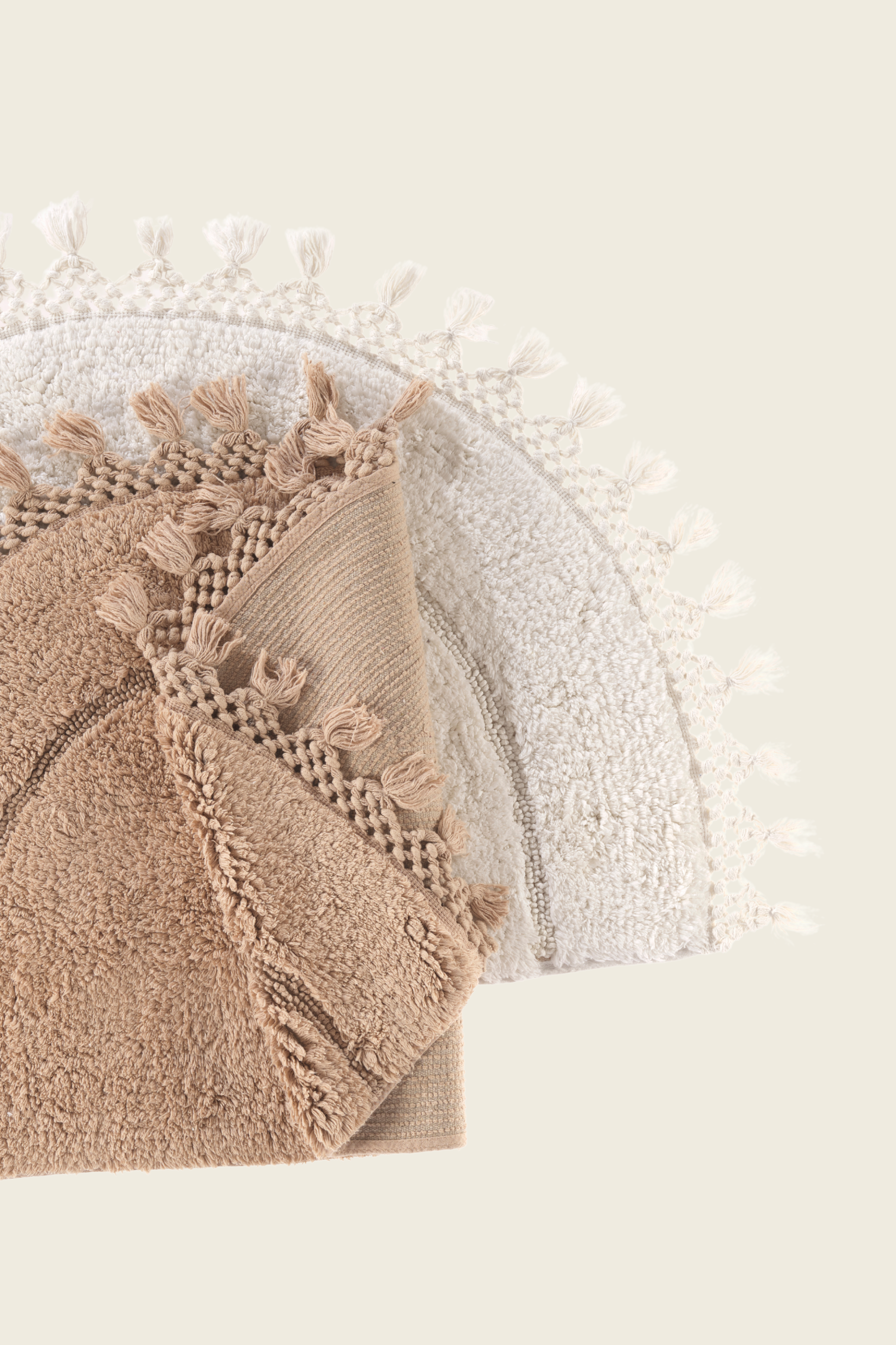 Irya-Nora Tekli Banyo Paspası %100 Pamuk 50x80 Ekru-Paspas-4-Milagron.com