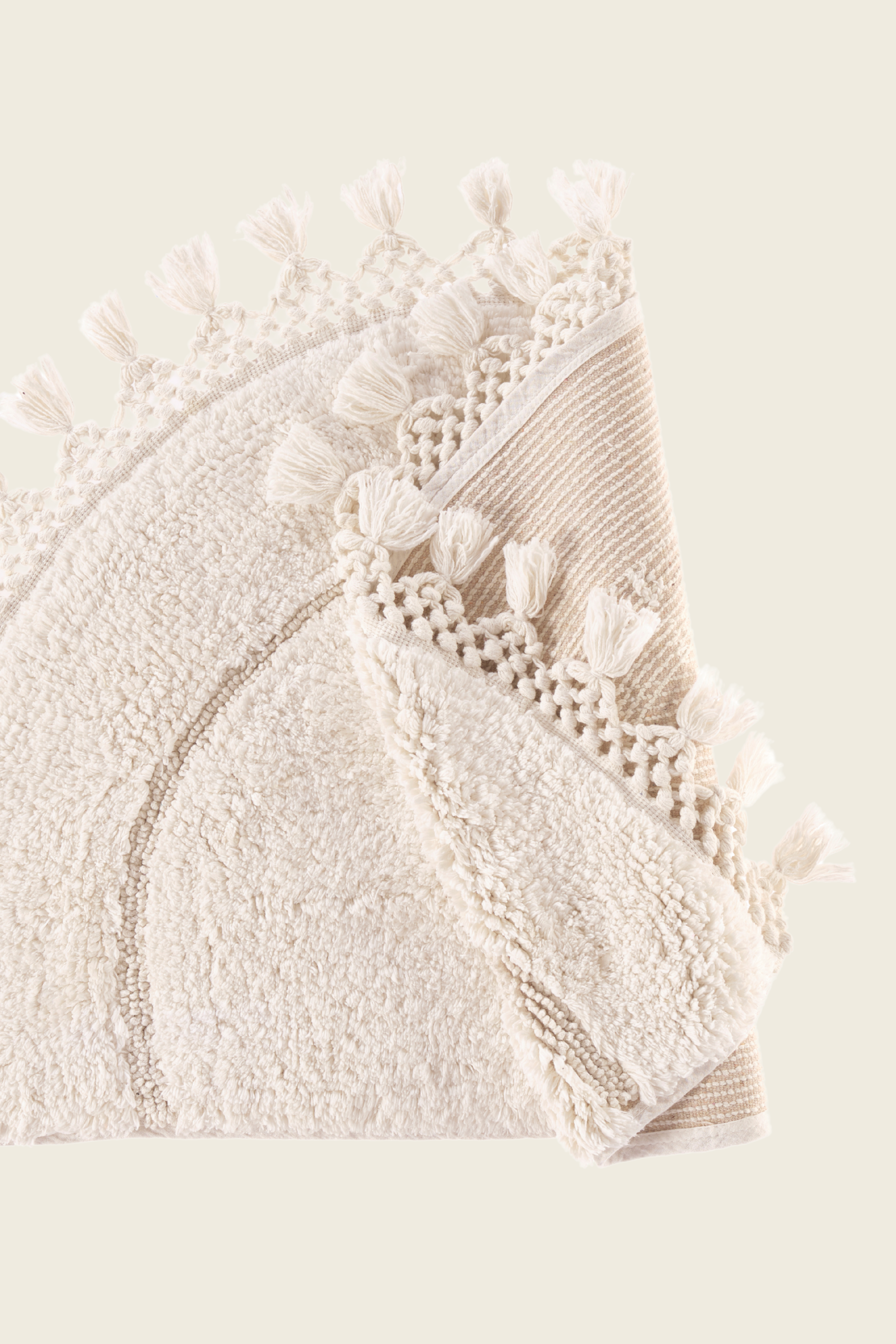 Irya-Nora Tekli Banyo Paspası %100 Pamuk 50x80 Ekru-Paspas-7-Milagron.com