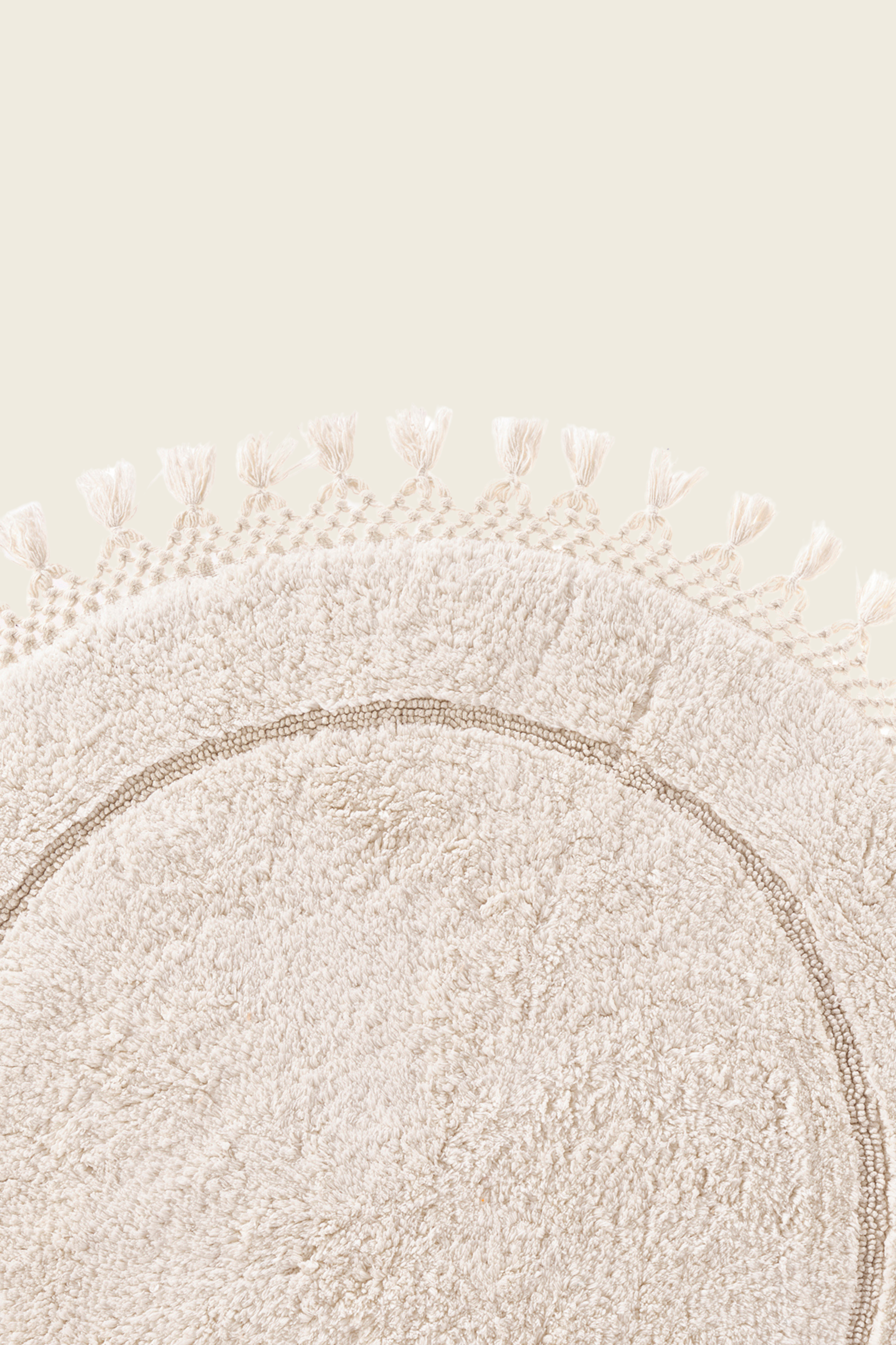 Irya-Nora Yuvarlak Banyo Paspası %100 Pamuk 90x90 Ekru-Paspas-12-Milagron.com