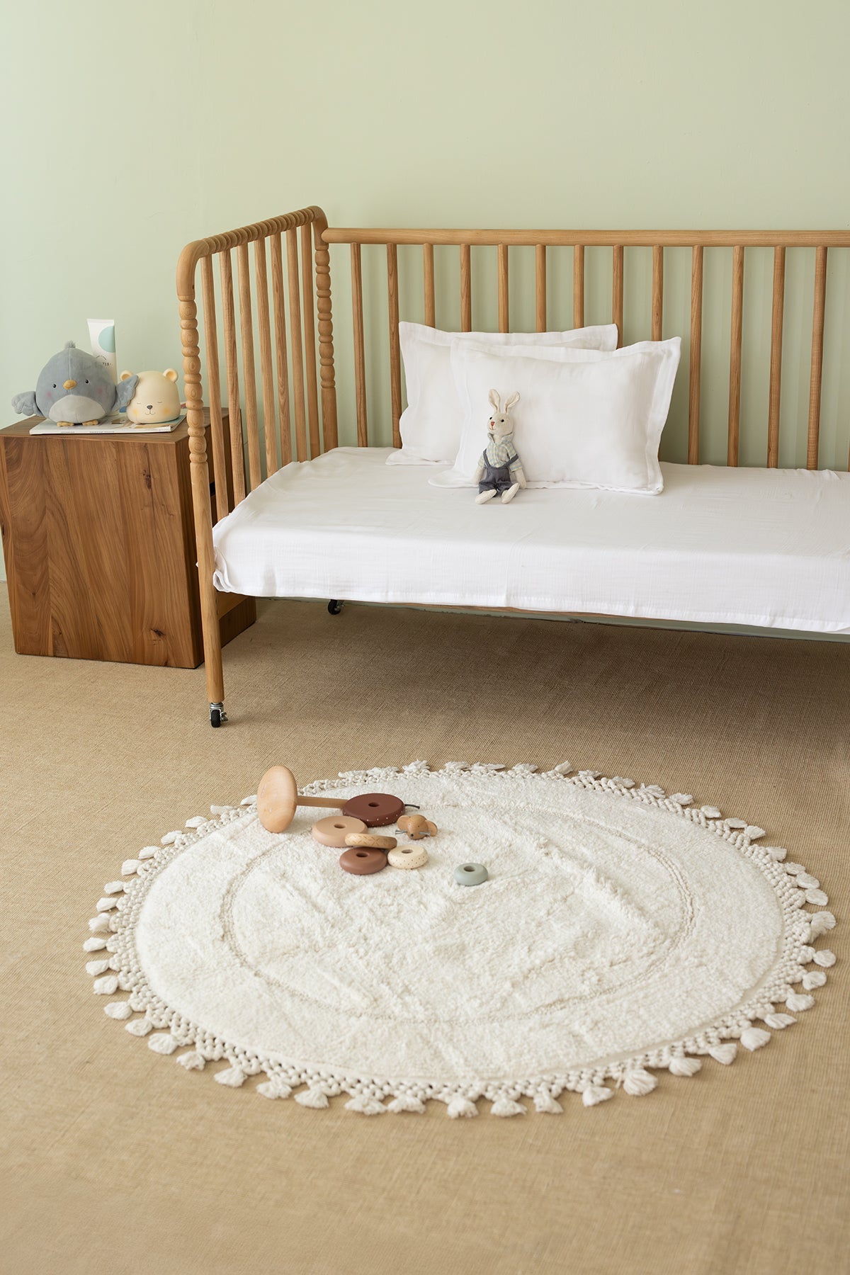 Irya-Nora Yuvarlak Banyo Paspası %100 Pamuk 90x90 Ekru-Paspas-7-Milagron.com