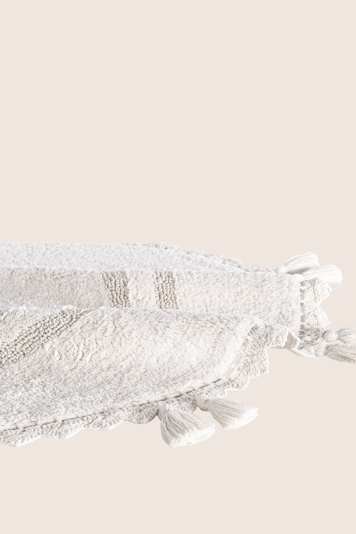 İrya-Olivid Yuvarlak Banyo Paspası %100 Pamuk 100x100 Ekru-Yuvarlak Banyo Paspası-7-Milagron.com