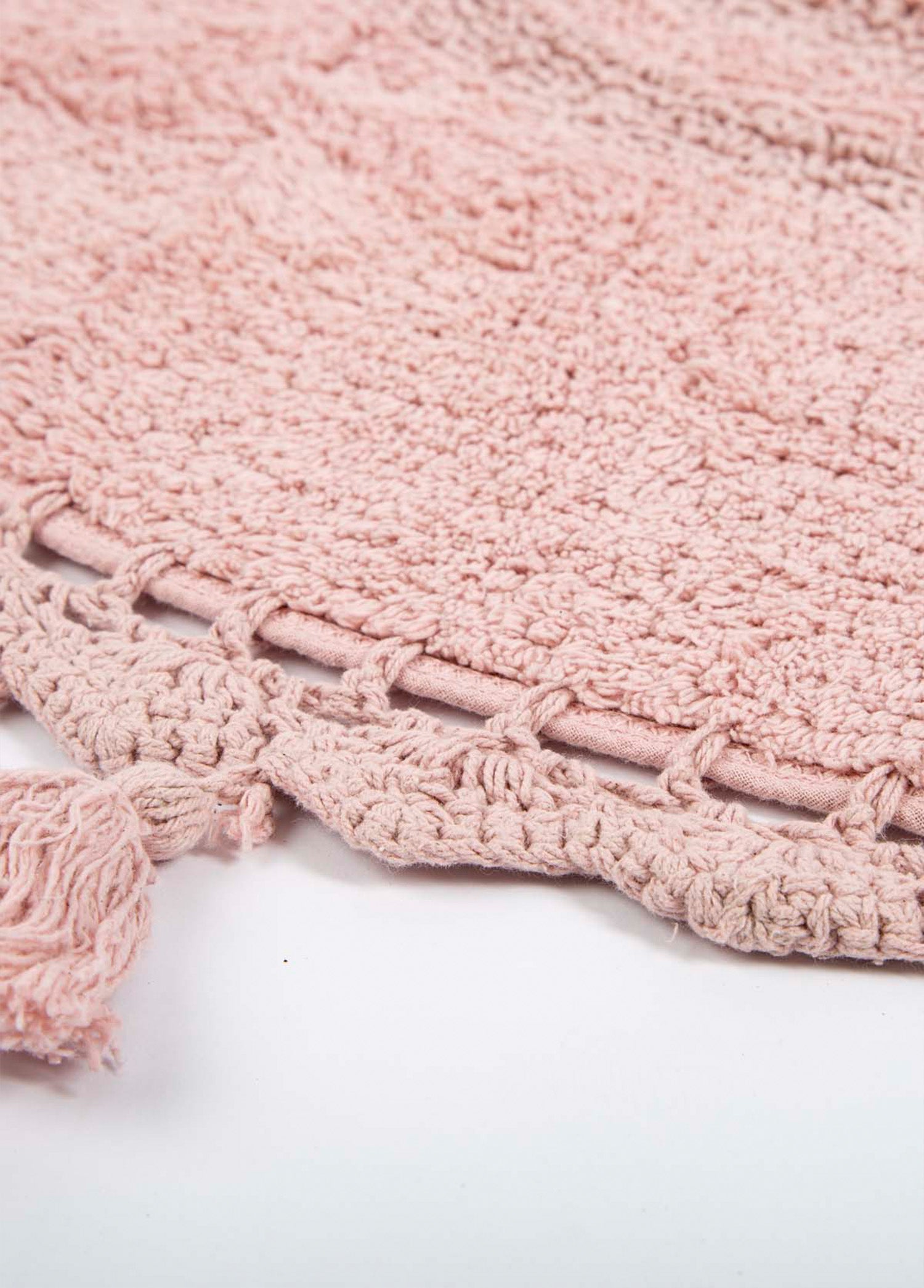 Irya-Olivid Yuvarlak Banyo Paspası %100 Pamuk 100x100 Pembe-Paspas-3-Milagron.com