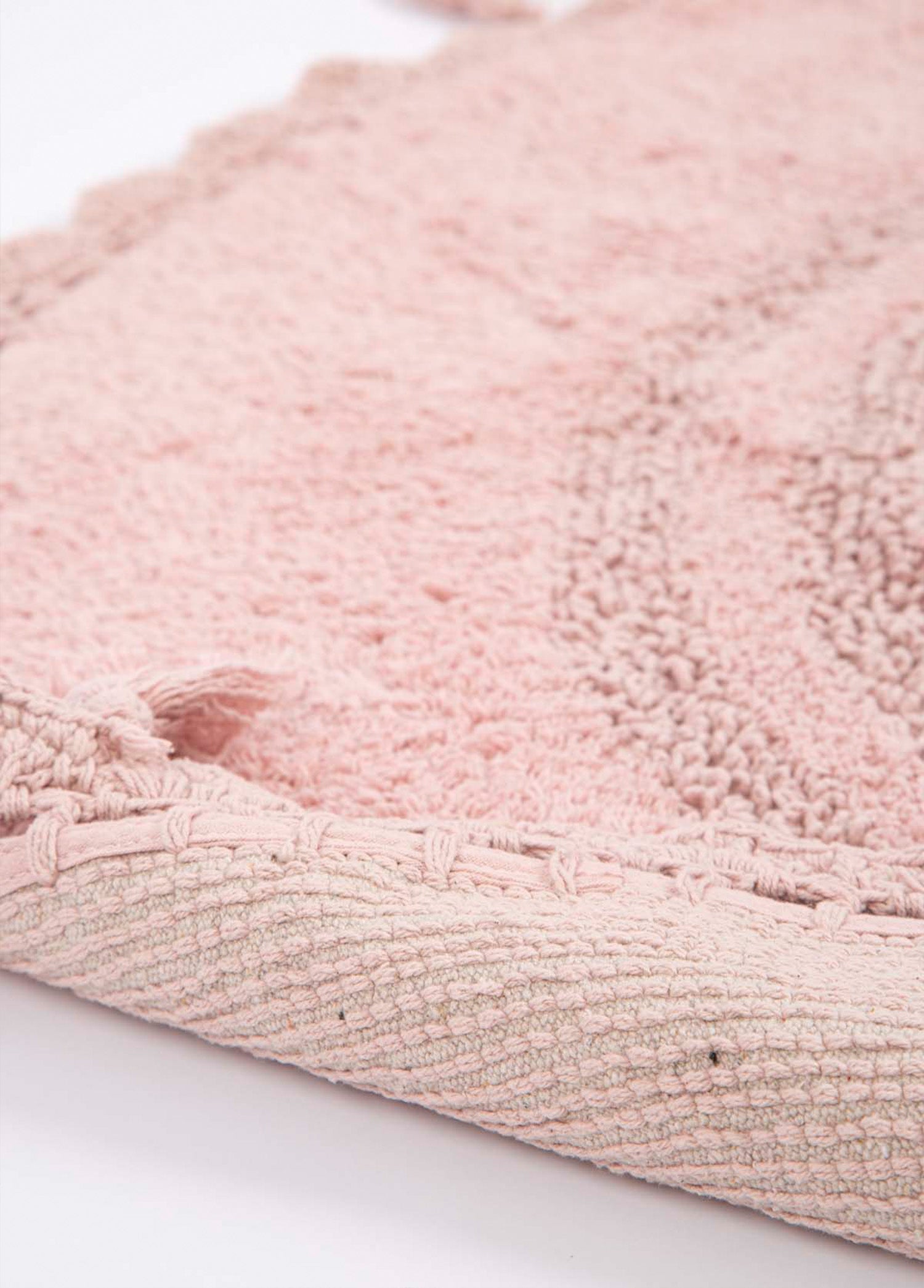 Irya-Olivid Yuvarlak Banyo Paspası %100 Pamuk 100x100 Pembe-Paspas-5-Milagron.com