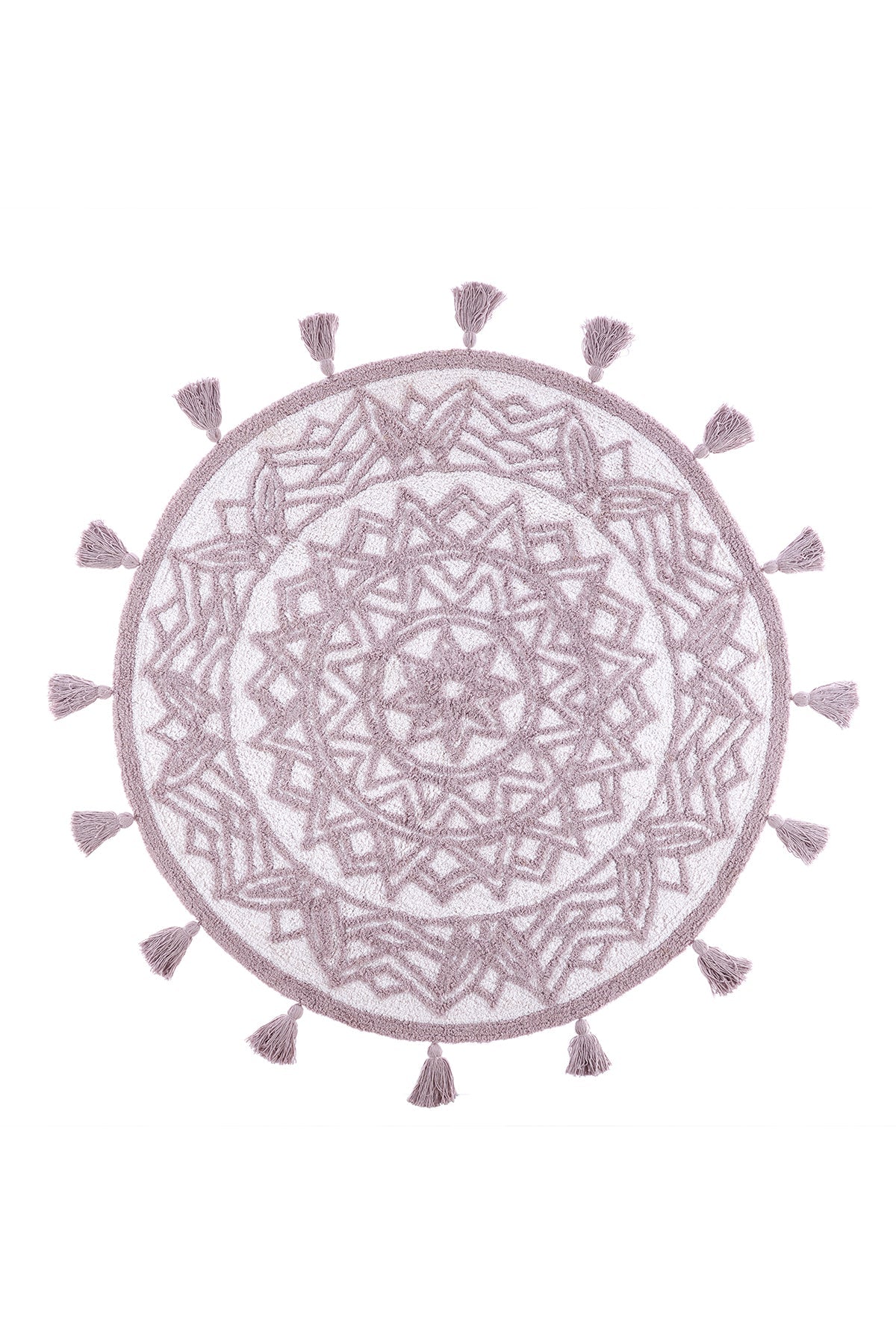 Irya-Pina Yuvarlak Banyo Paspası %100 Pamuk 100x100 Pembe-Paspas-2-Milagron.com