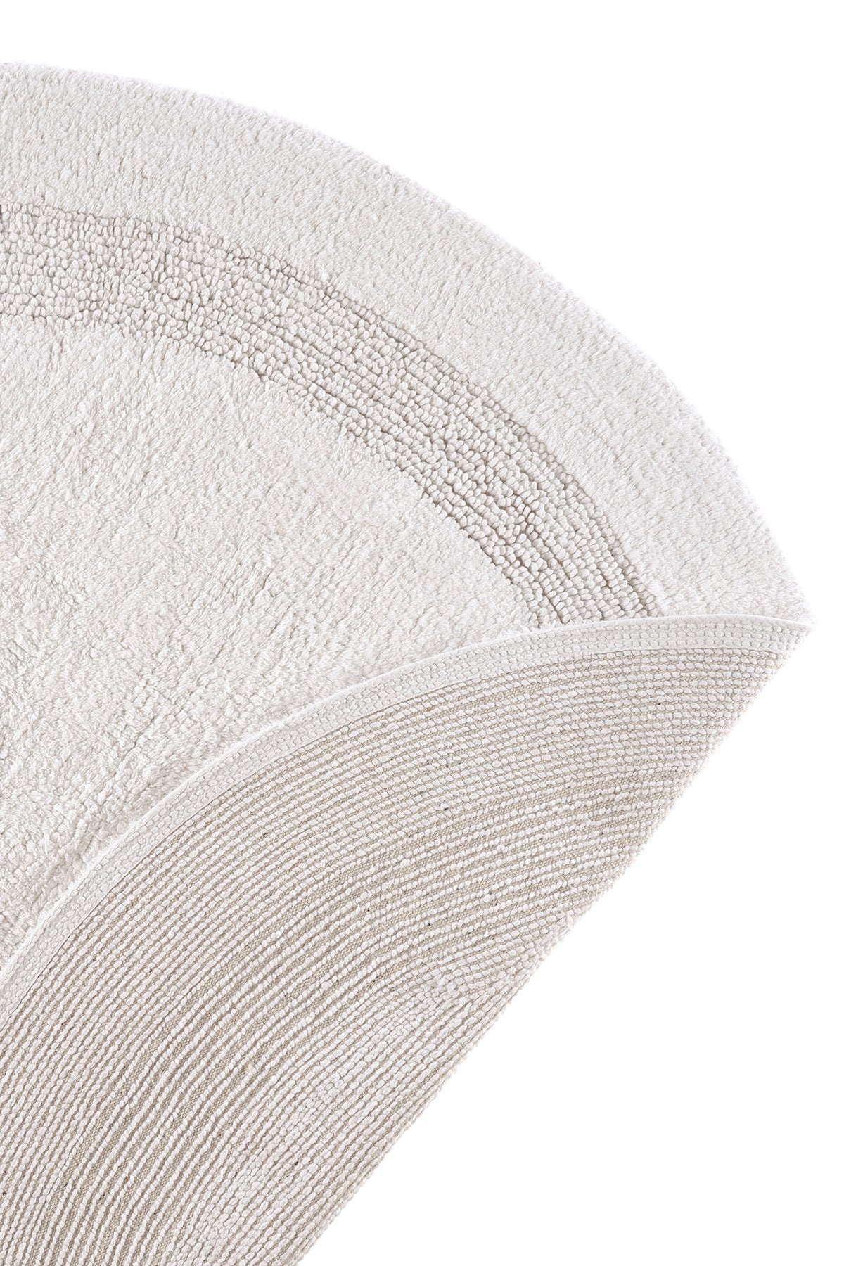 Irya-Puffed Yuvarlak Banyo Paspası %100 Pamuk 100x100 Ekru-Paspas-10-Milagron.com