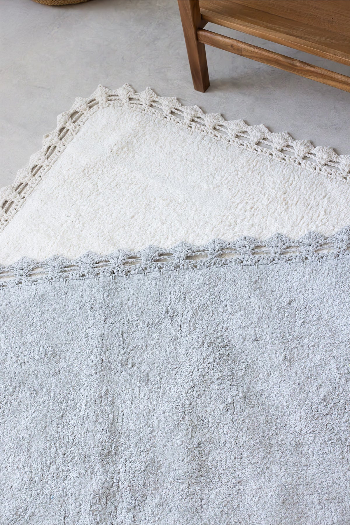 Irya-Rona Tekli Banyo Paspası Gri %100 Pamuk 70x110-Paspas-3-Milagron.com