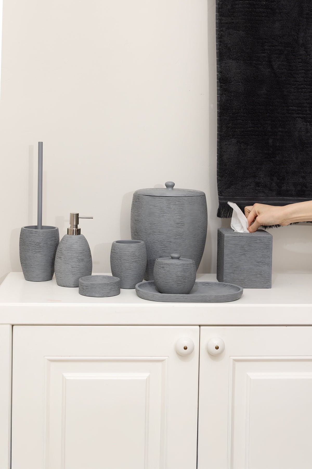 Irya-Root Peçetelik Gri-Banyo Seti-1-Milagron.com