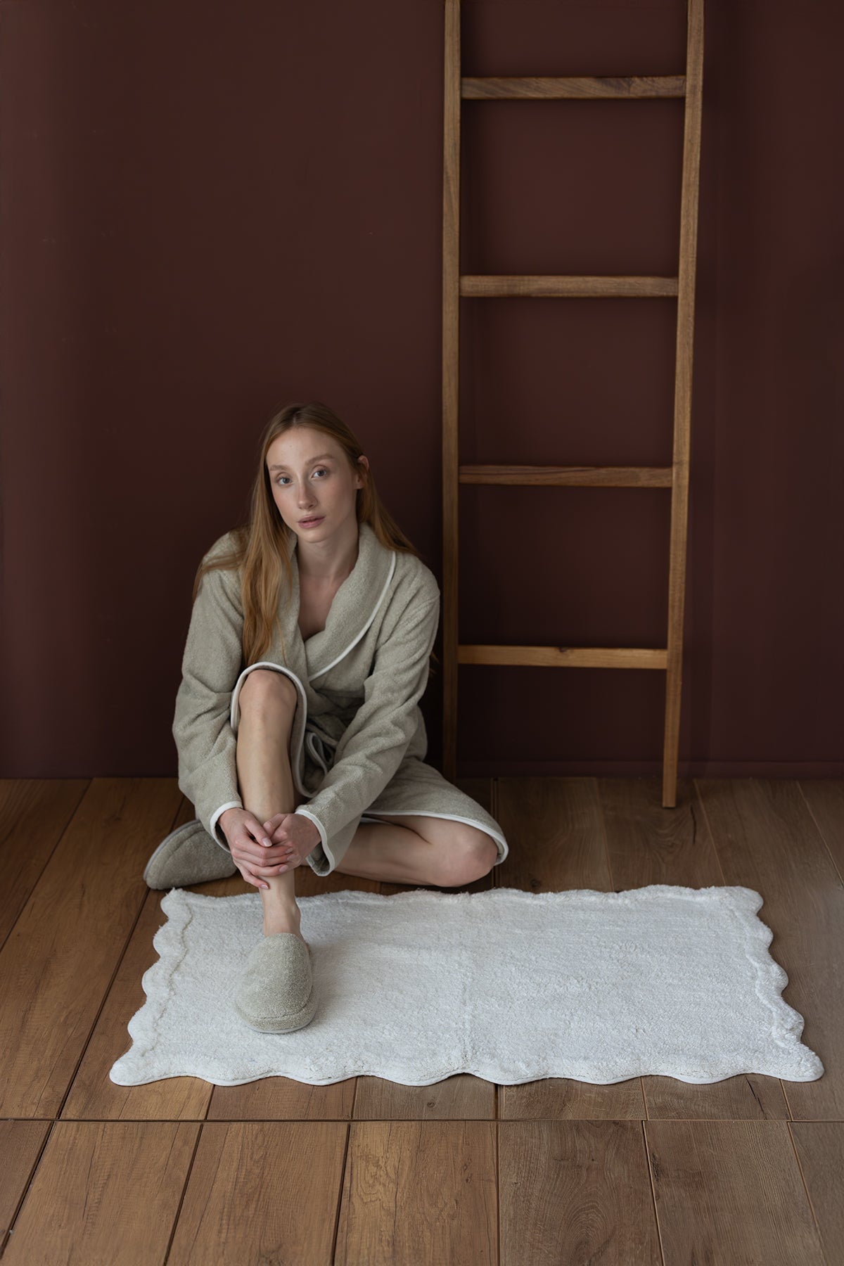 İrya-Scallop Tekli Banyo Paspası Bambu 60x100 Ekru-Bambu Banyo Paspası-2-Milagron.com