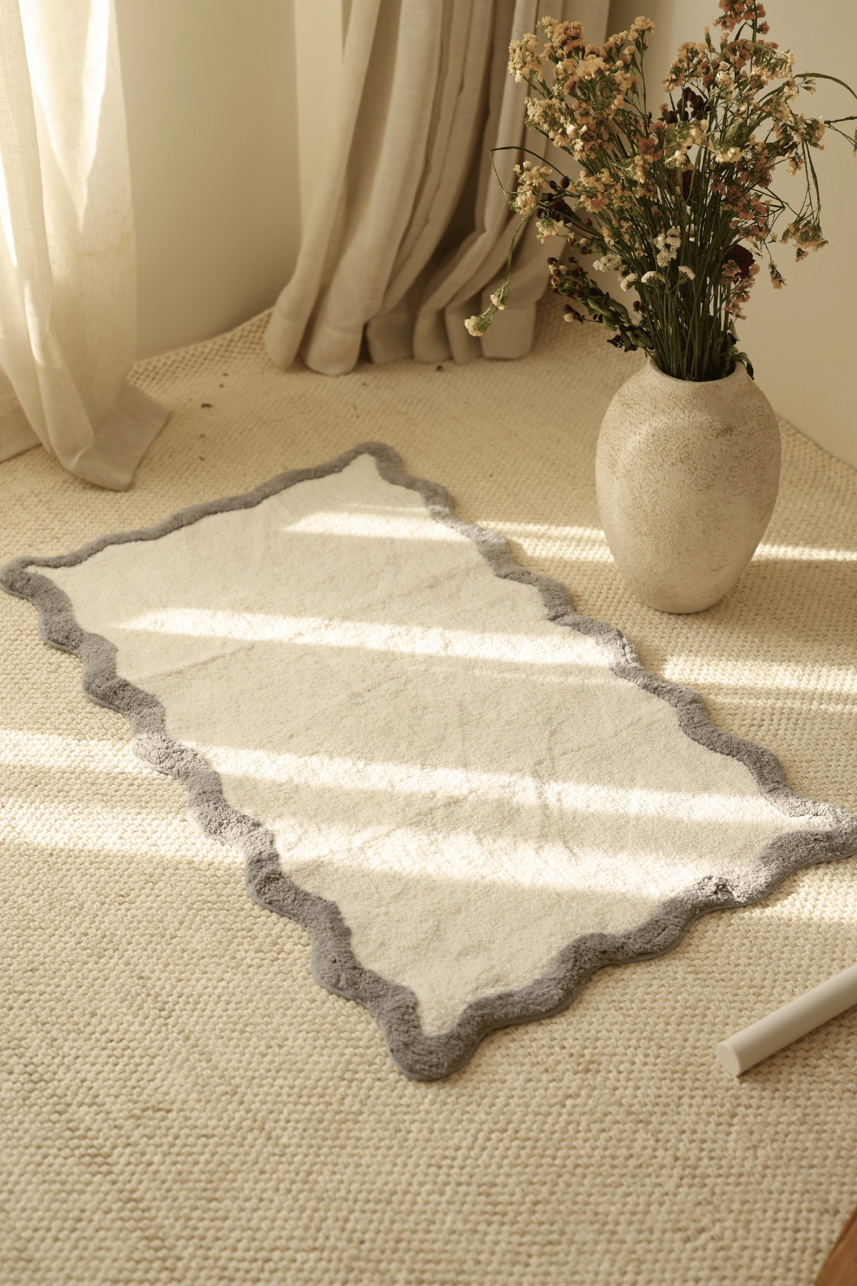 İrya-Scallop Tekli Banyo Paspası Bambu 60x100 Gri-Banyo Paspası-3-Milagron.com