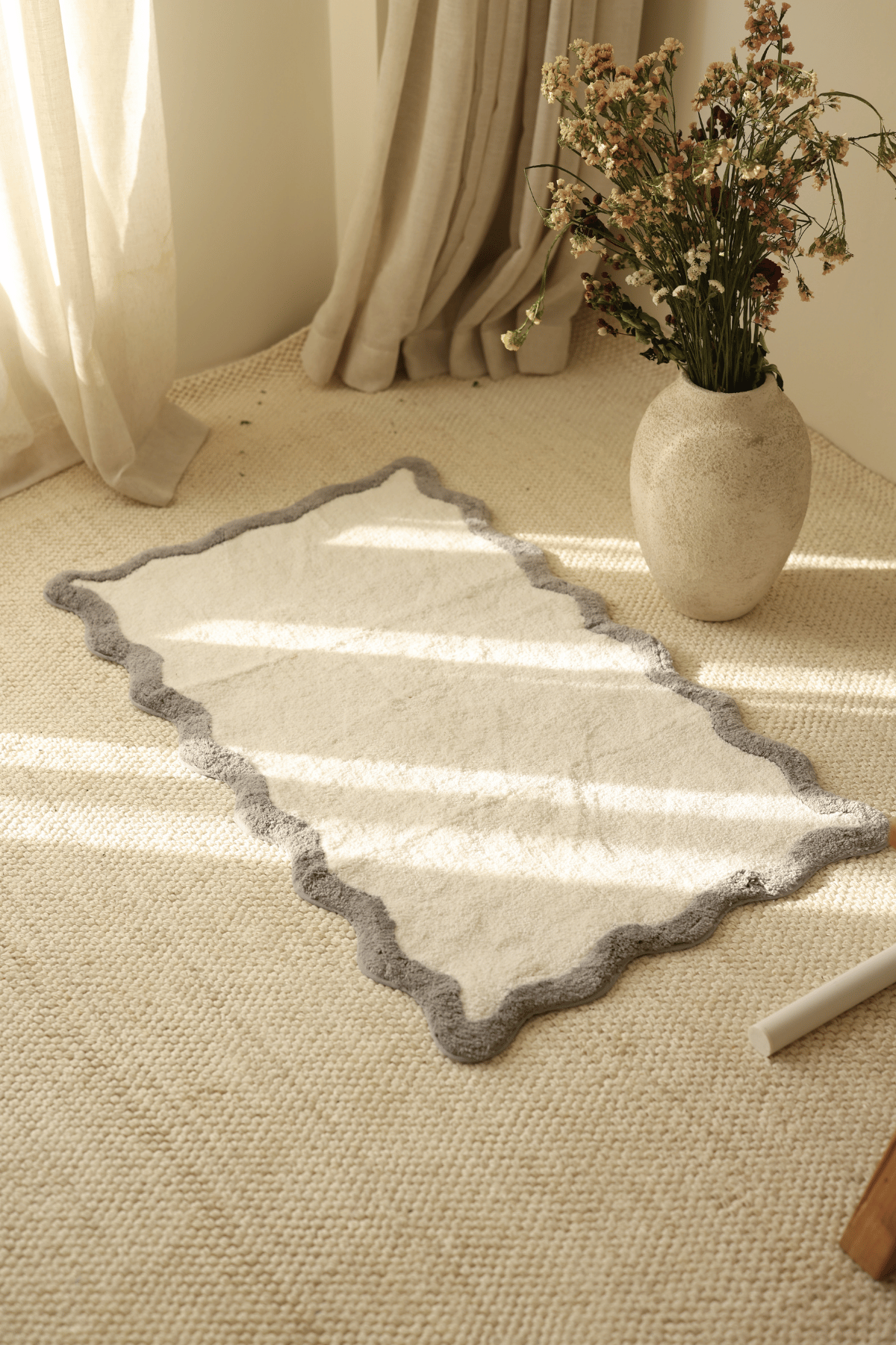 İrya-Scallop Tekli Banyo Paspası Bambu 60x100 Gri-Banyo Paspası-5-Milagron.com