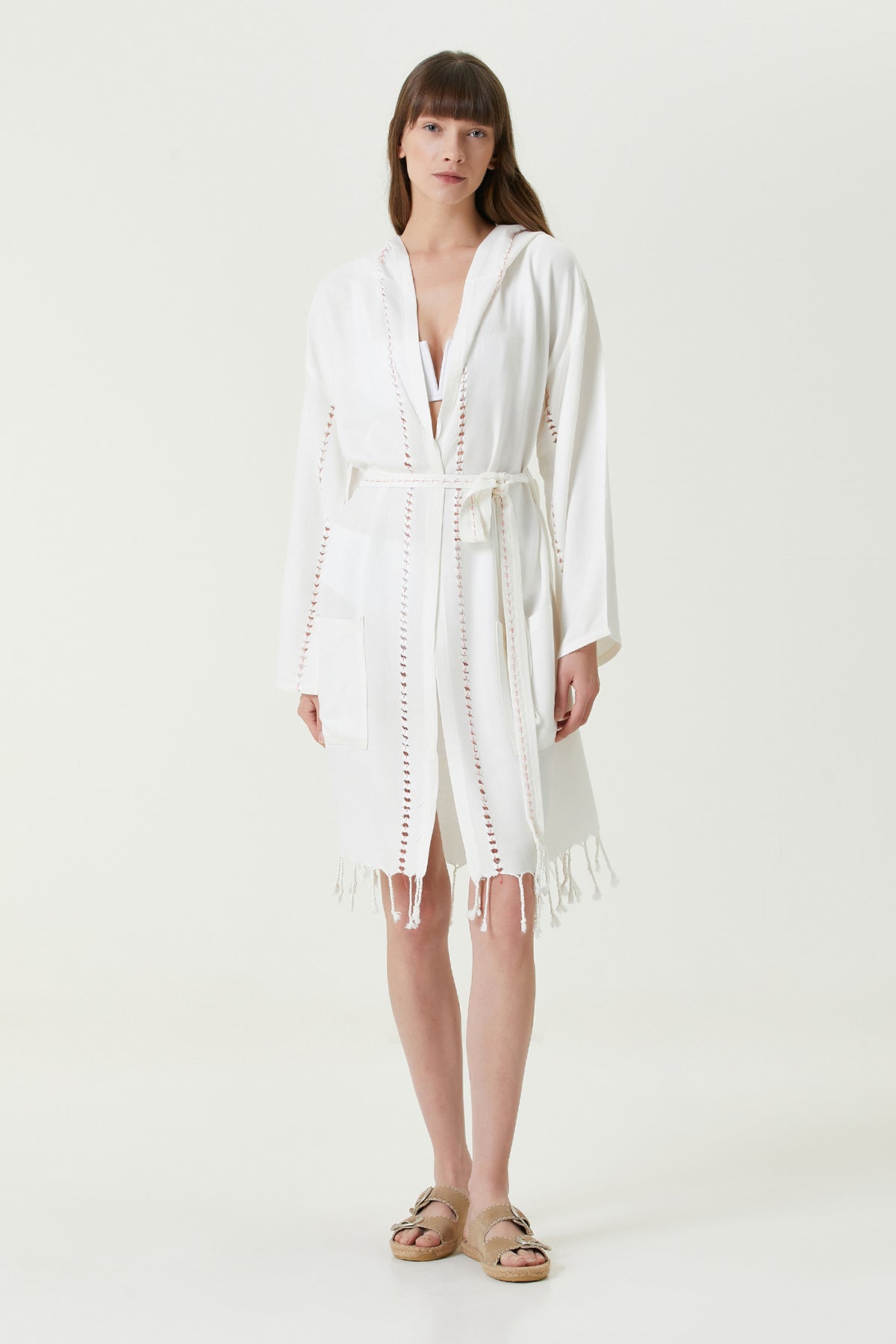 Irya-Serene Peştamal Kadın Bornoz Mercan Örgü Ajur-Elbise-3-Milagron.com