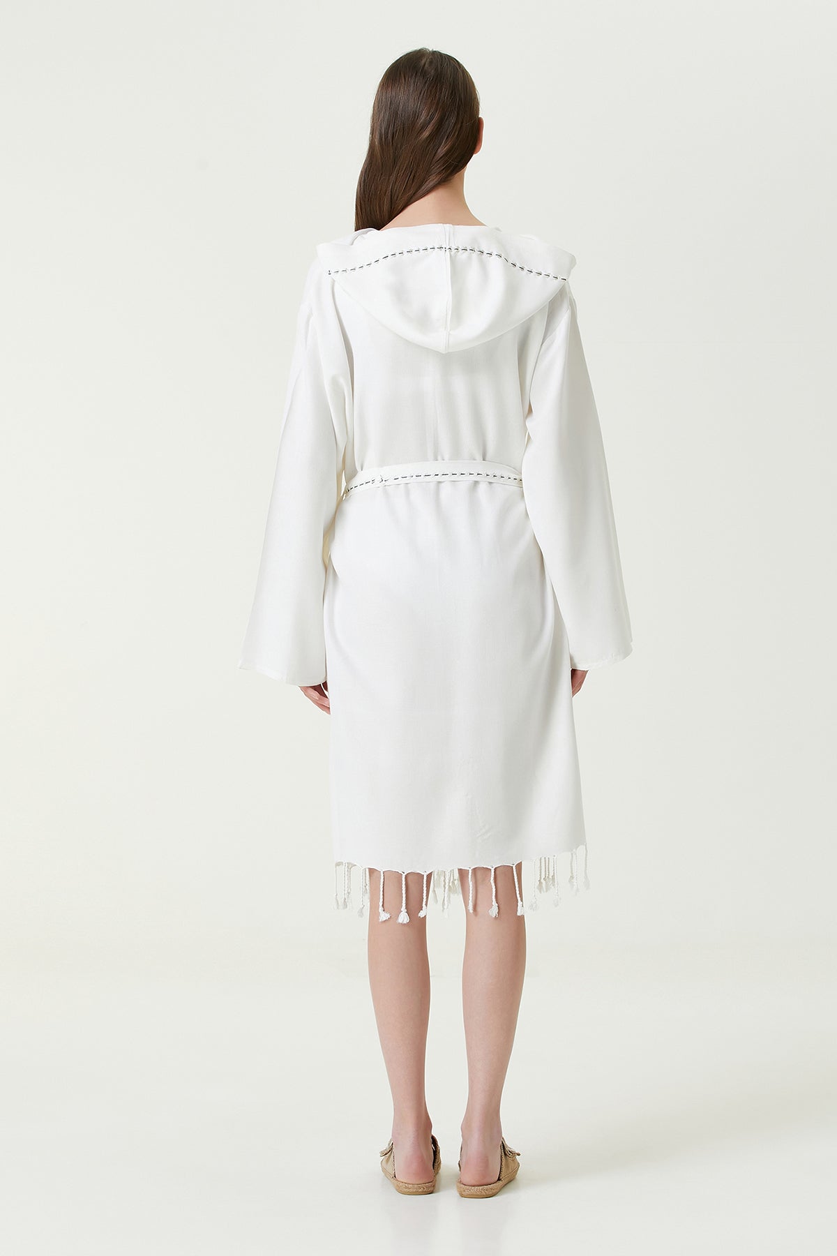 Irya-Serene Peştamal Kadın Bornoz Siyah Örgü Ajur-Elbise-5-Milagron.com