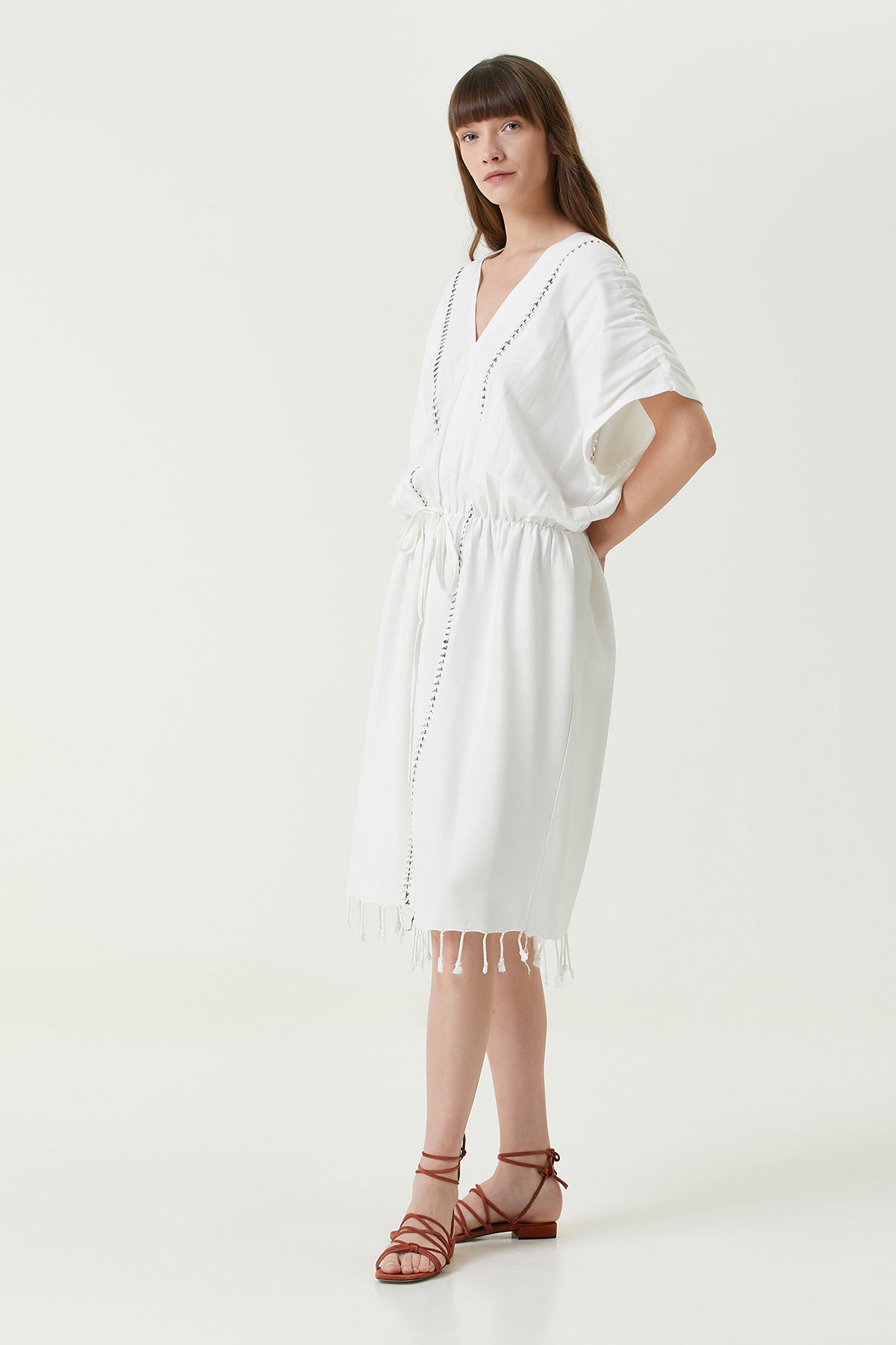 Irya-Serene Uzun Plaj Elbisesi Siyah Örgü Ajur-Elbise-4-Milagron.com