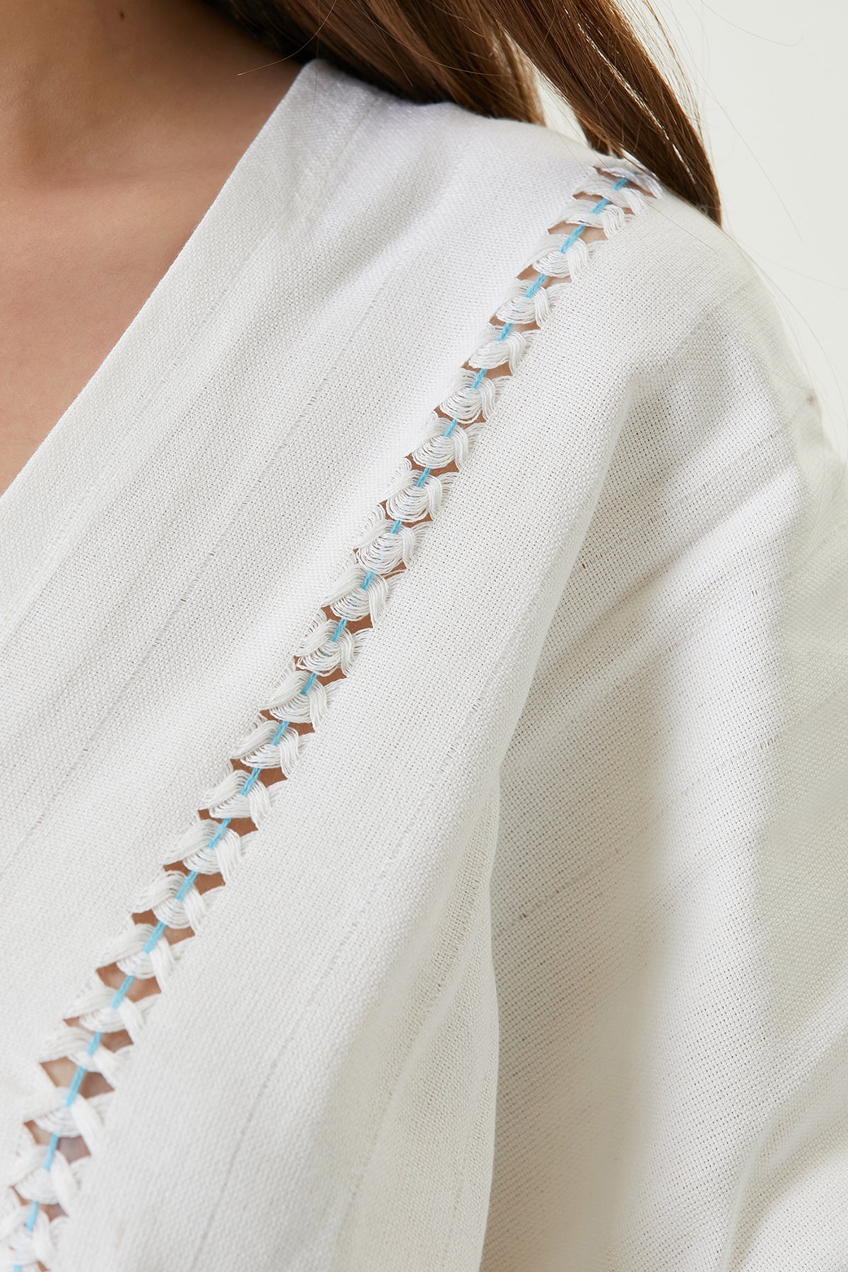 Irya-Serene Uzun Plaj Elbisesi Turkuaz Örgü Ajur-Elbise-2-Milagron.com