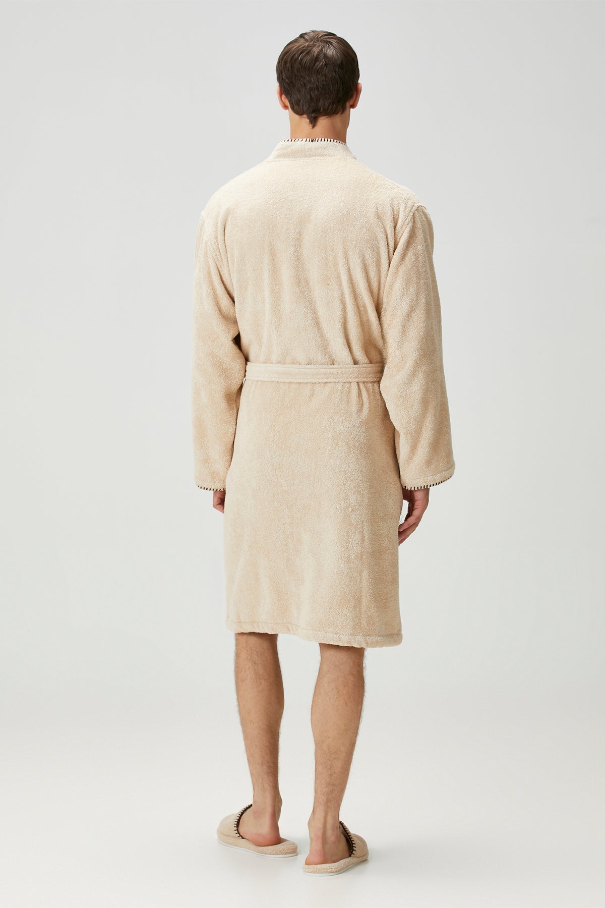 İrya-Shadow %100 Pamuk Erkek Bornoz Bej-Bornoz-5-Milagron.com