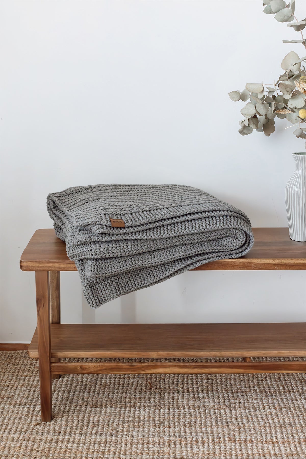 Irya-Shadow örme Battaniye 130x170 Gri-Battaniye-2-Milagron.com