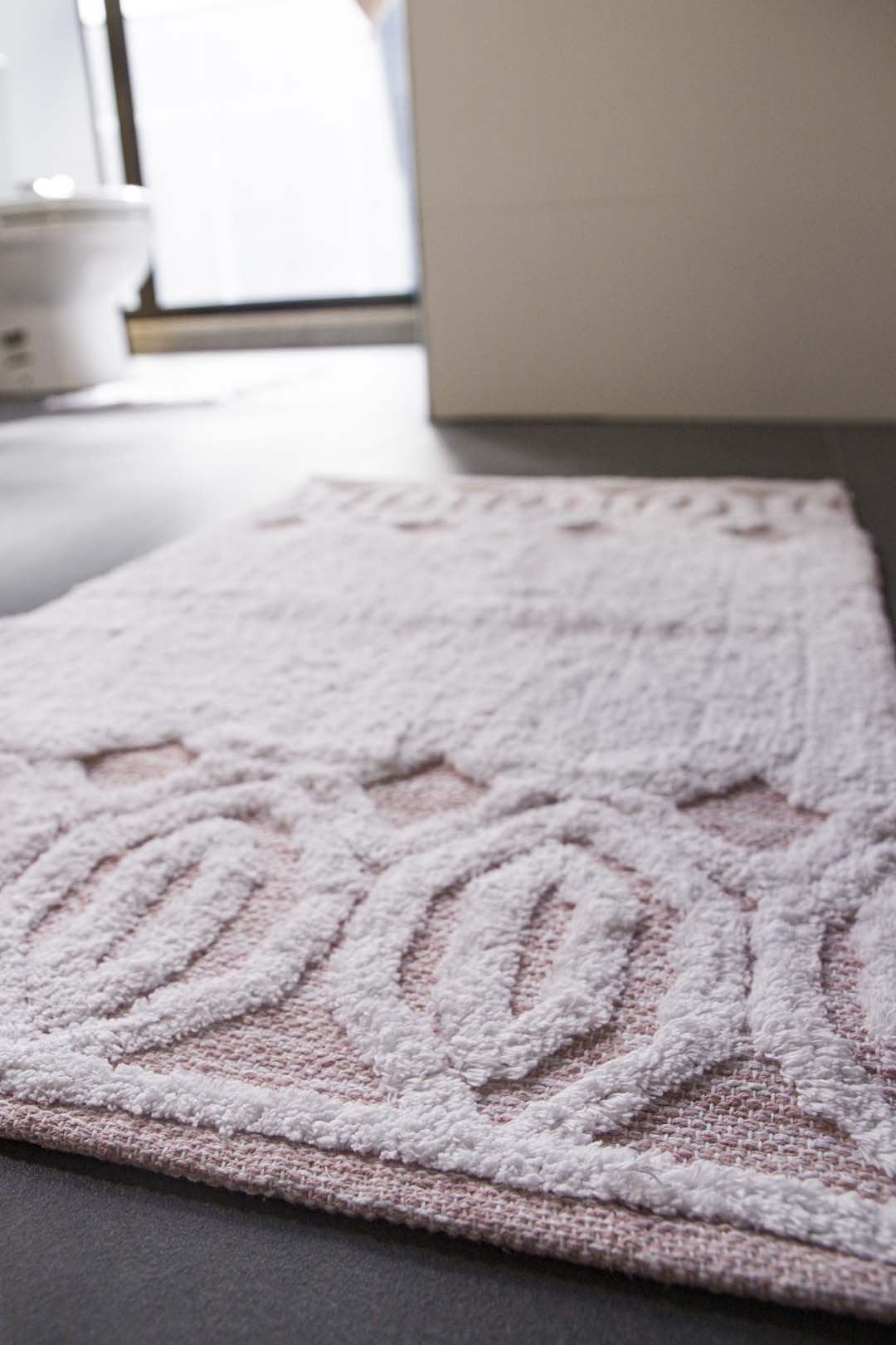 Irya-Sherry Tekli Banyo Paspası %100 Pamuk 70x110 Pembe-Paspas-3-Milagron.com