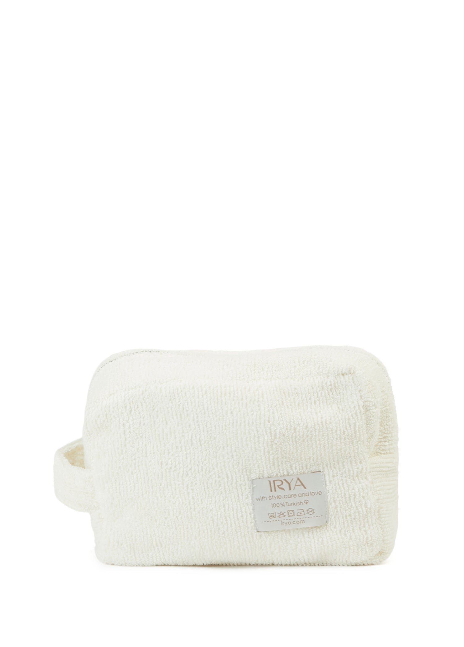 İRYA-Solena %100 Pamuk Havlu Bakım çantası Ekru-Makyaj Çantası-3-Milagron.com
