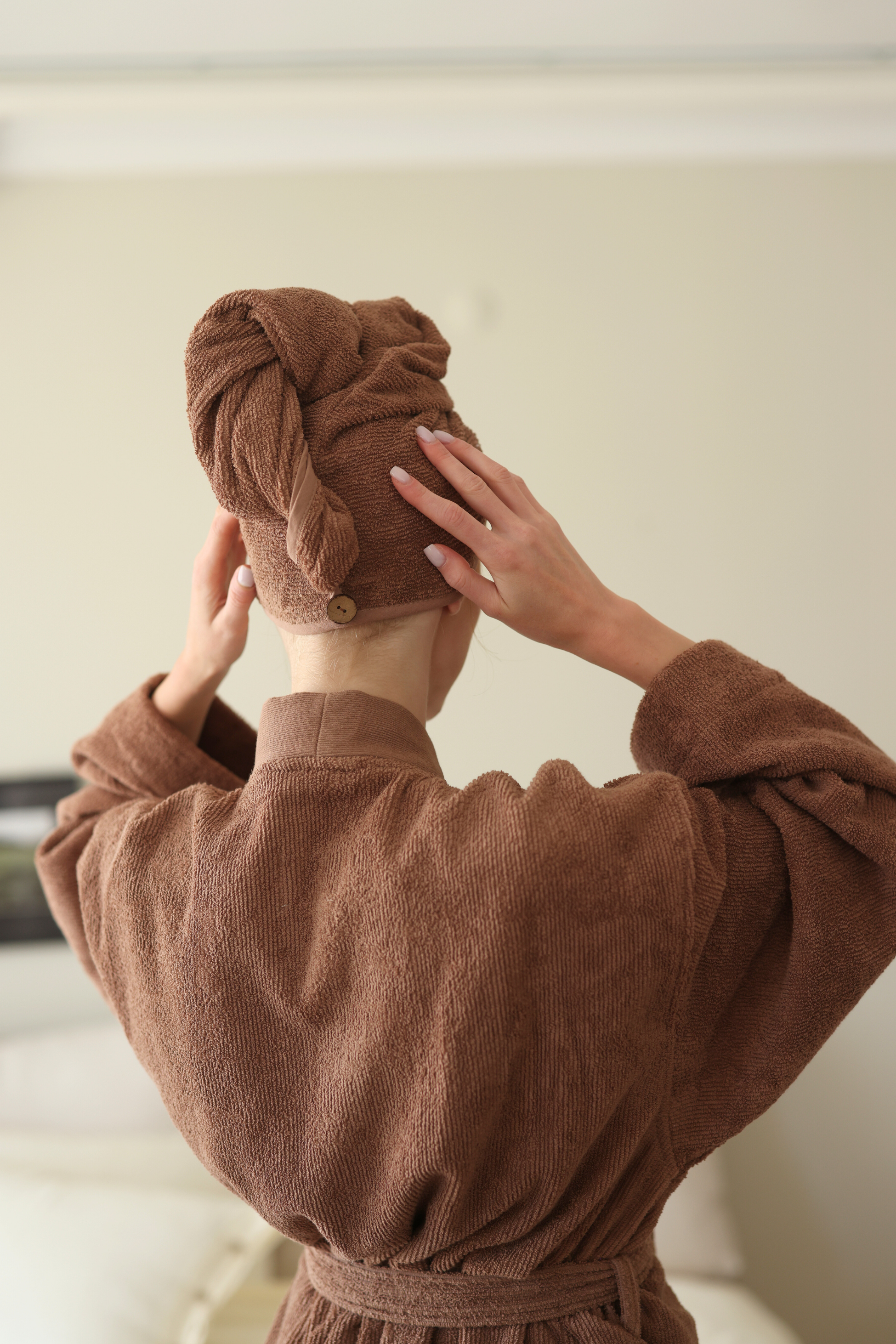 İrya-Solena Saç Havlusu Kahve-Bornoz-1-Milagron.com