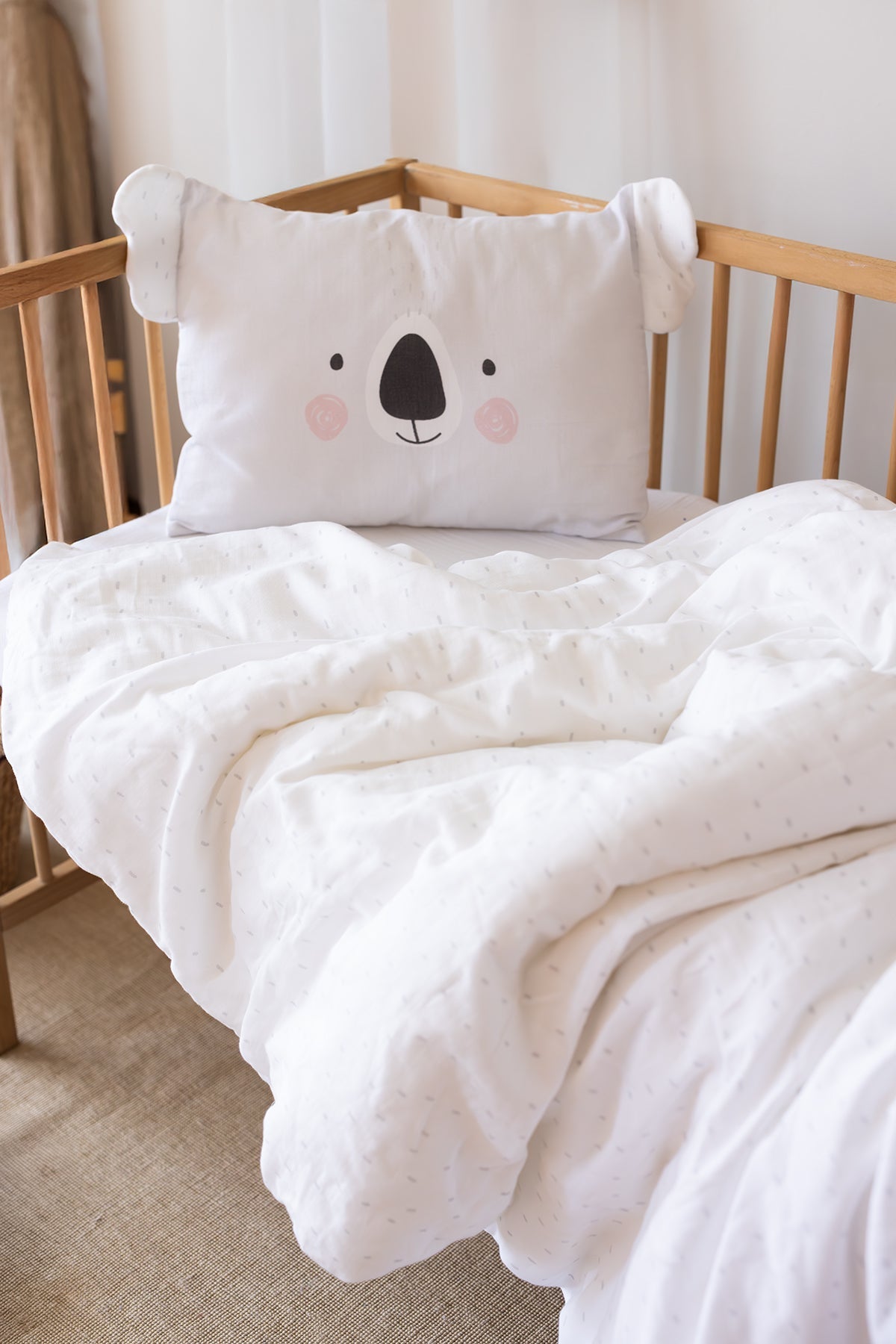 Irya-Tiny Koala Organik Pamuk Müslin Çocuk Nevresim Takımı-Nevresim Takımı-2-Milagron.com