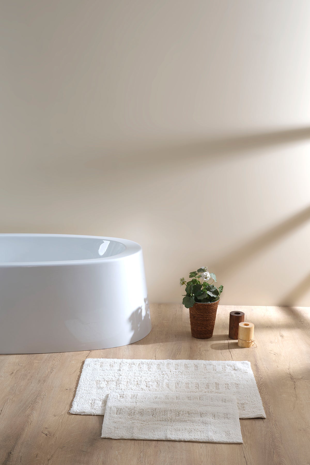 Irya-Togo 2’li Takım Banyo Paspası %100 Pamuk 40x60 + 60x90 Ekru-Paspas-3-Milagron.com