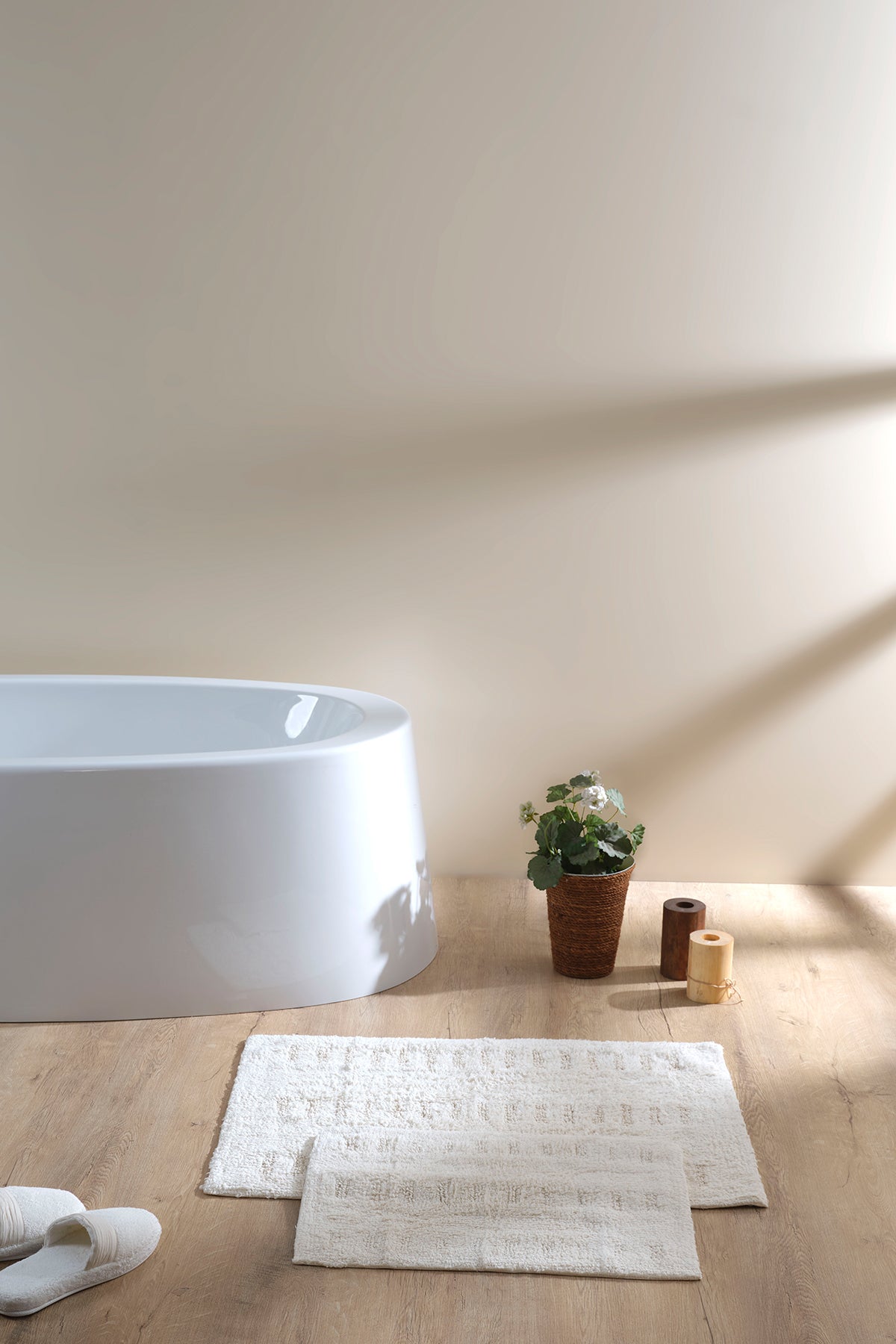 Irya-Togo 2’li Takım Banyo Paspası %100 Pamuk 40x60 + 60x90 Ekru-Paspas-5-Milagron.com