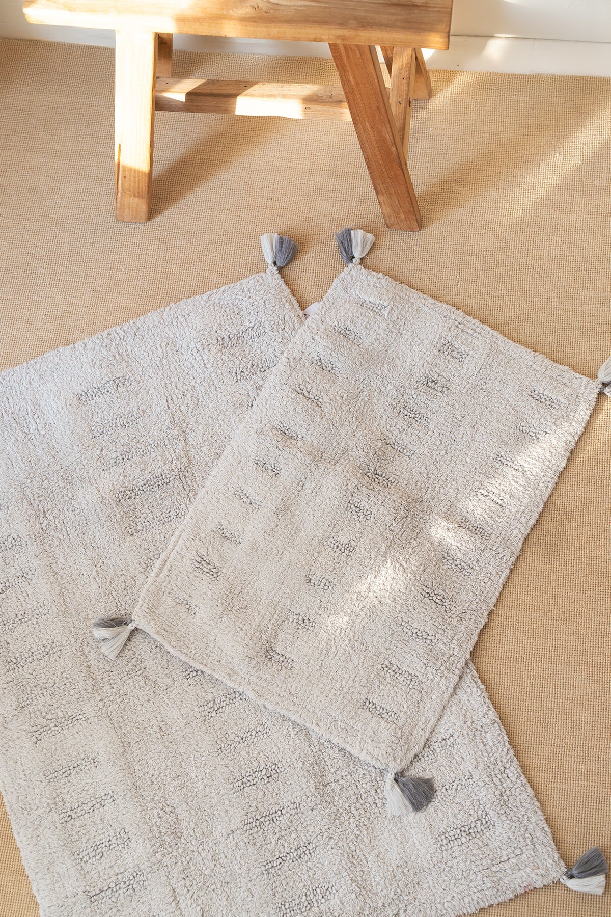 İRYA-Togo 2’li Takım Banyo Paspası %100 Pamuk 40x60 + 60x90 Gri-Banyo Paspası-2-Milagron.com