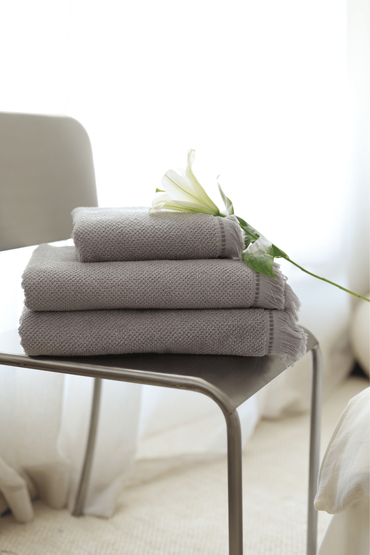 Irya-Travertine %100 Pamuk Yüz Havlusu 50x90 Gri-Havlu-3-Milagron.com