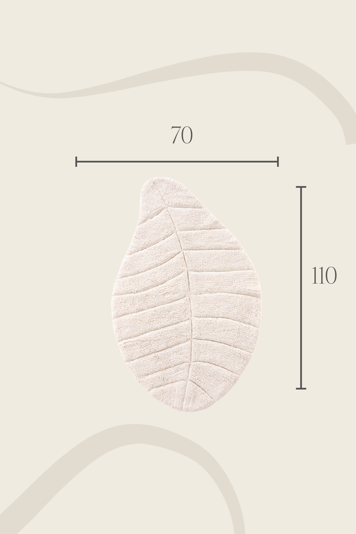 Irya-Tropic Tekli Banyo Paspası %100 Pamuk 70x110 Ekru-Paspas-5-Milagron.com